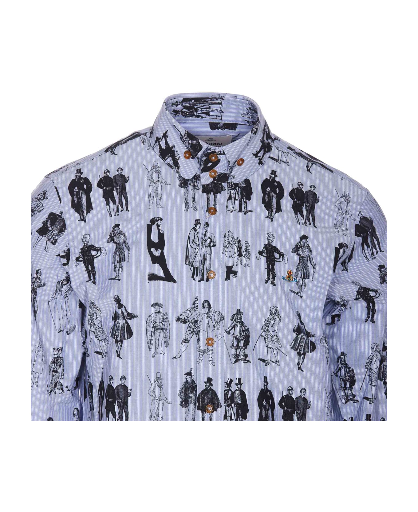 Vivienne Westwood 2 Button Krall Evolution Of Men Print Shirt - Blue
