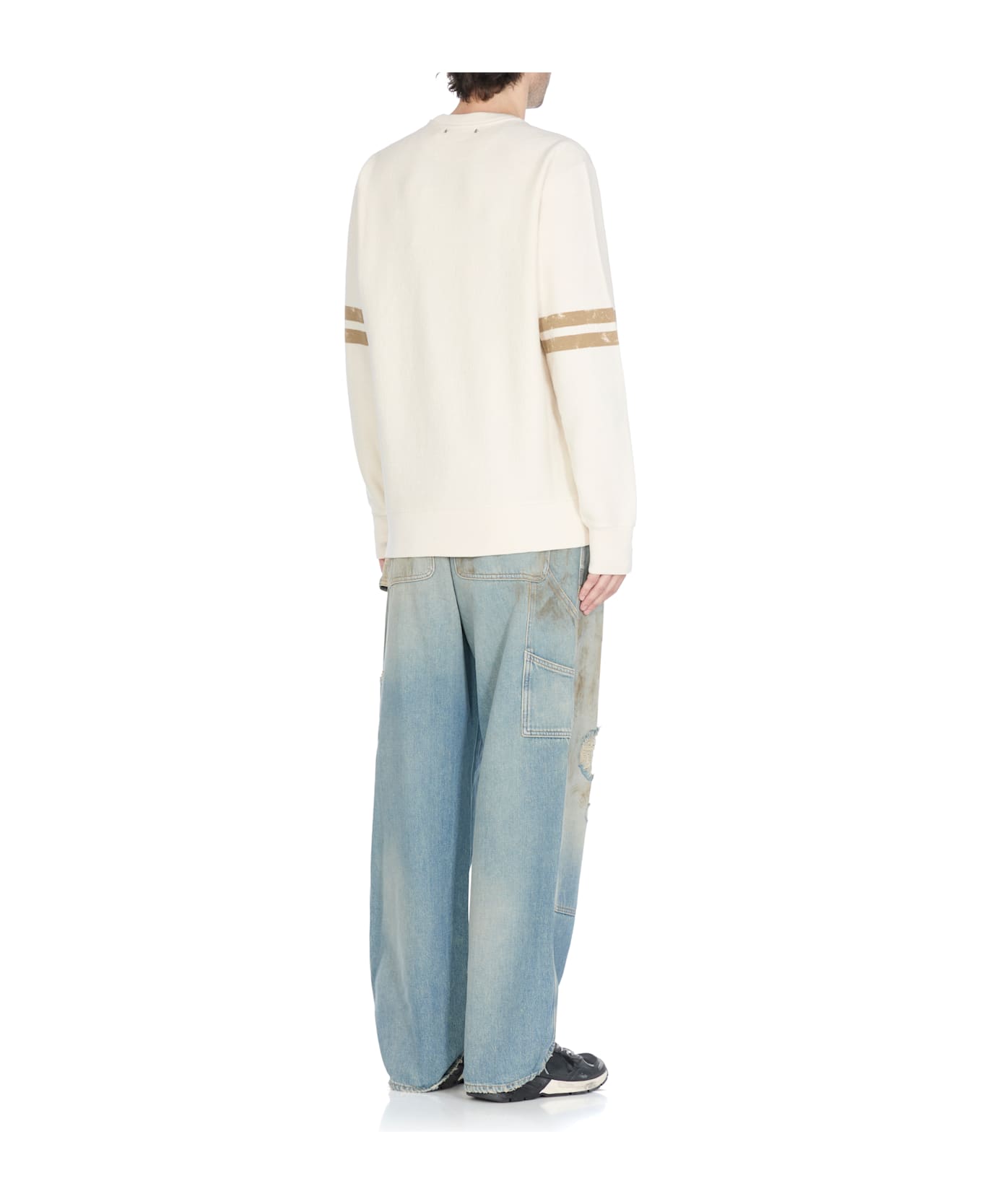 Golden Goose Sweatshirt With Logo - Ivory