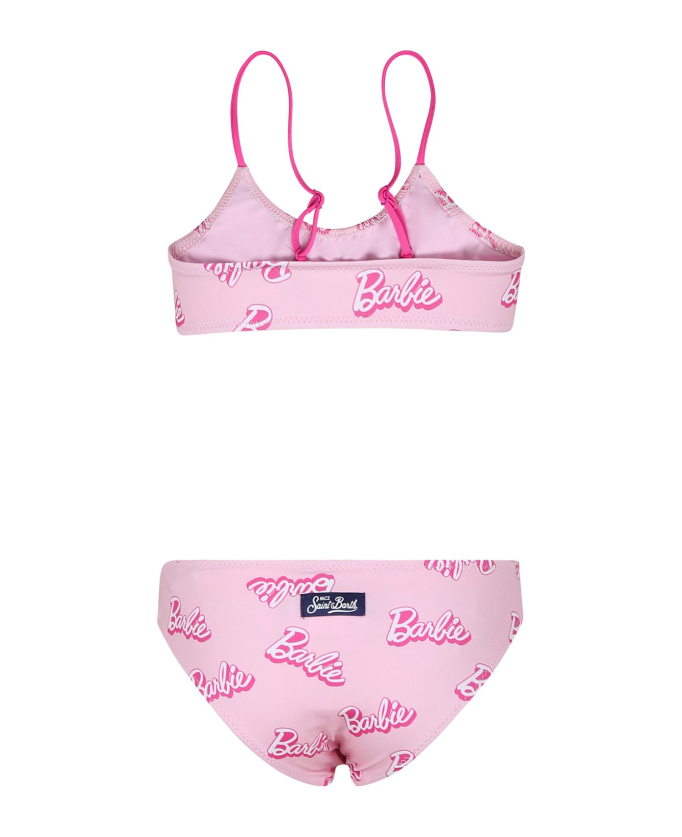 MC2 Saint Barth Pink Bikini For Girl With Writing - Pink