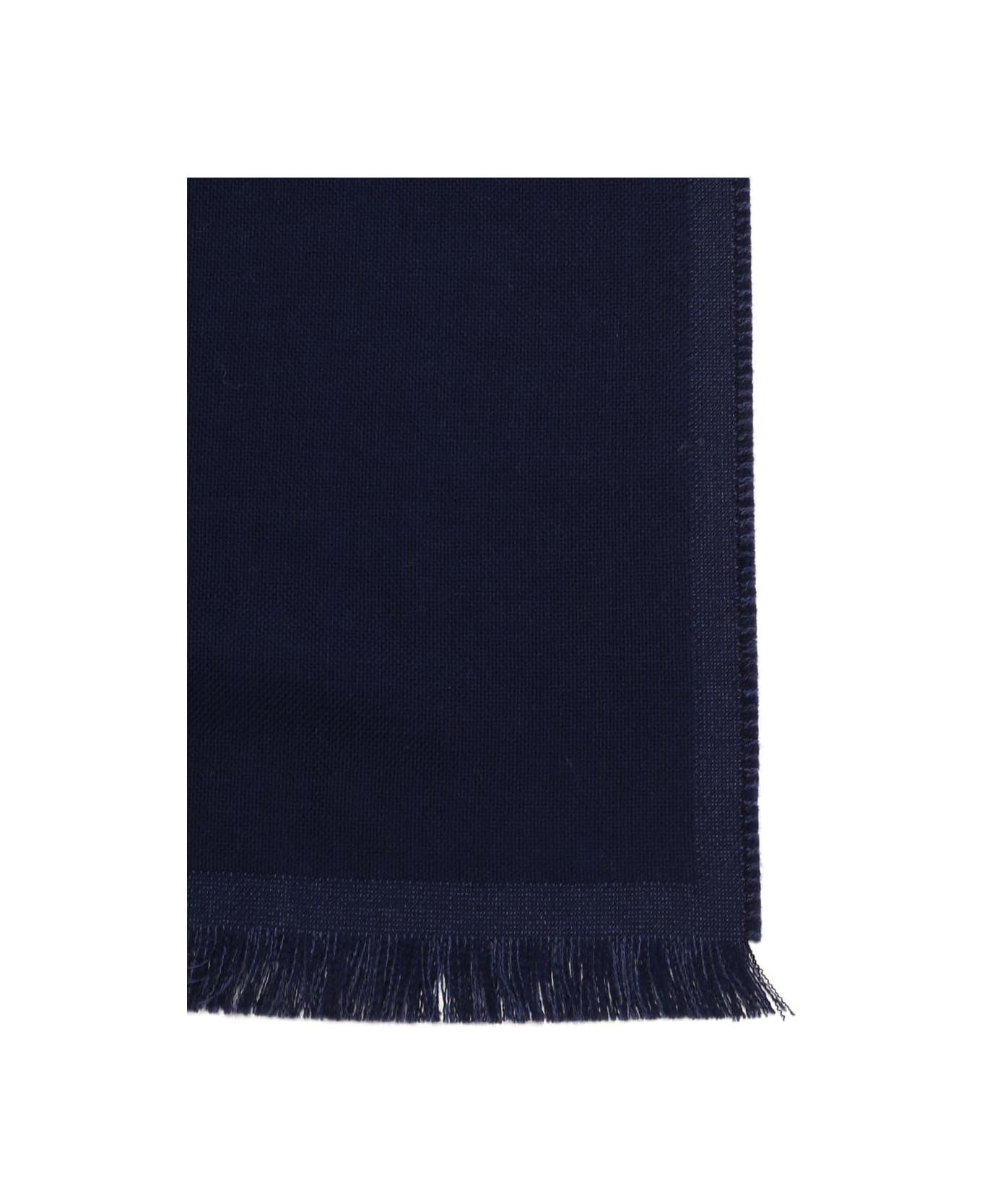 Alexander McQueen Oversized "mcqueen Graffiti" Scarf - Blue