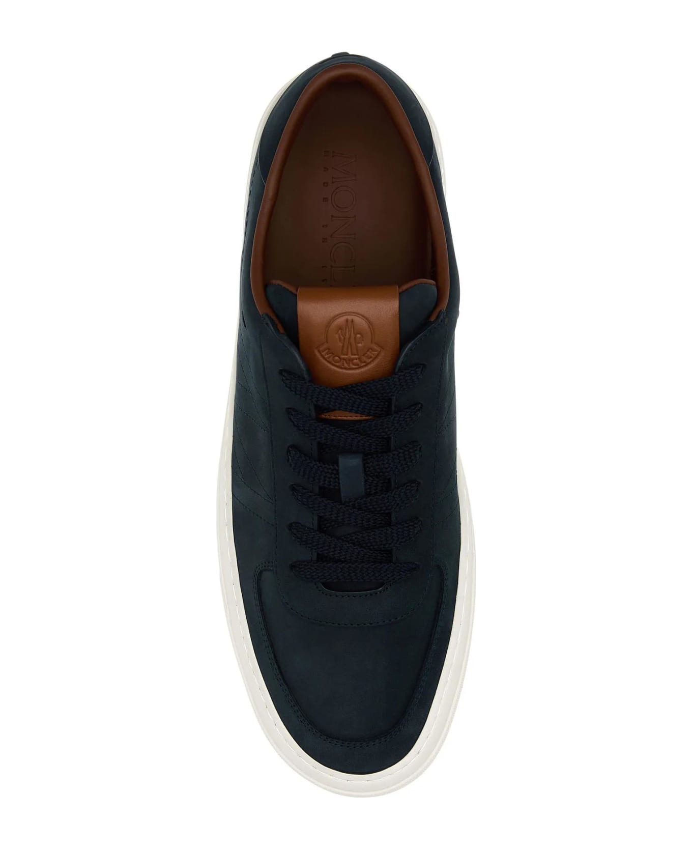 Moncler Midnight Blue Leather Monclub Sneakers - BLUE