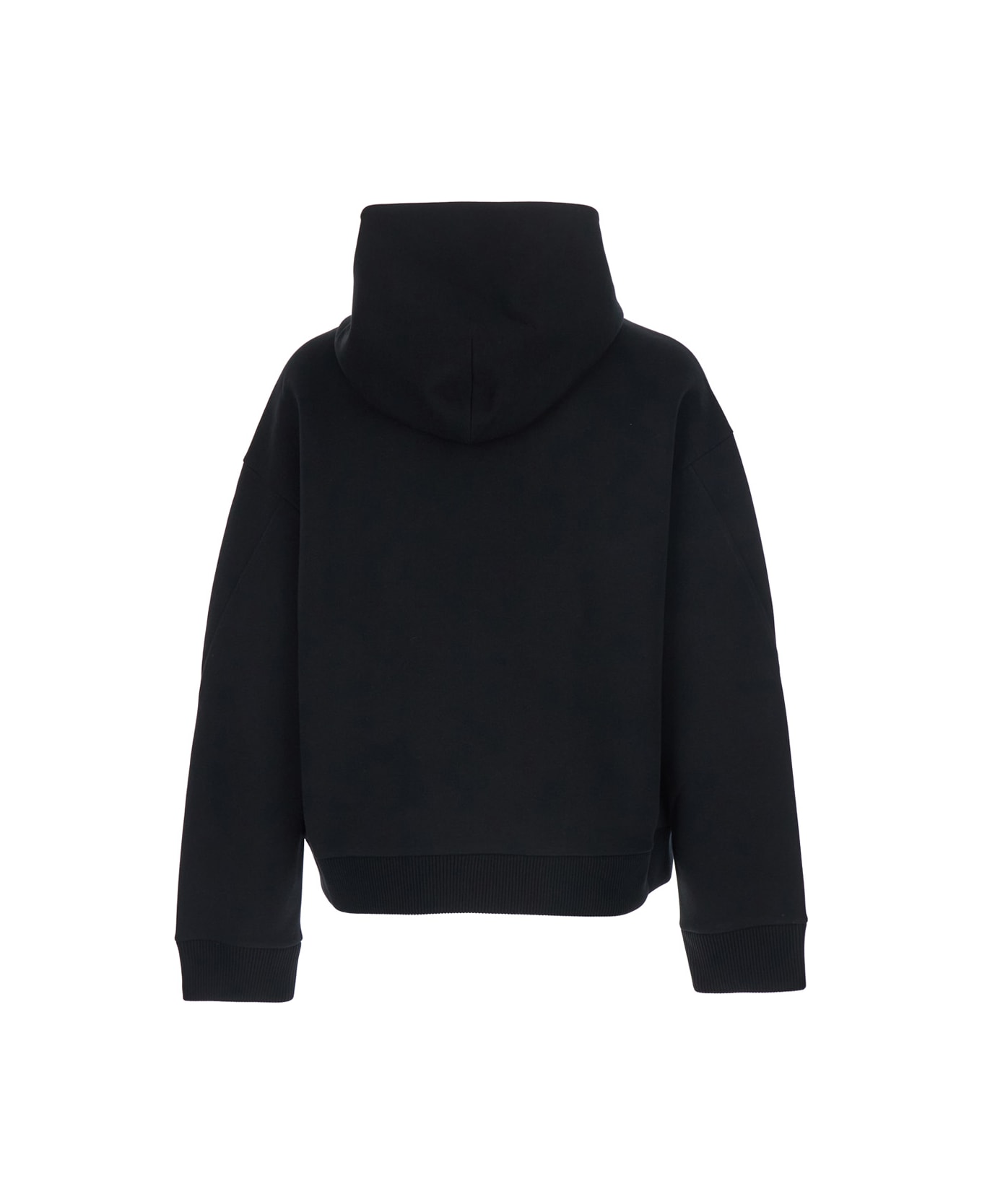 Givenchy Black Sweatshirt With Logo Patch On The Front And Kangaroo Pocket In Cotton Blend Man - Black