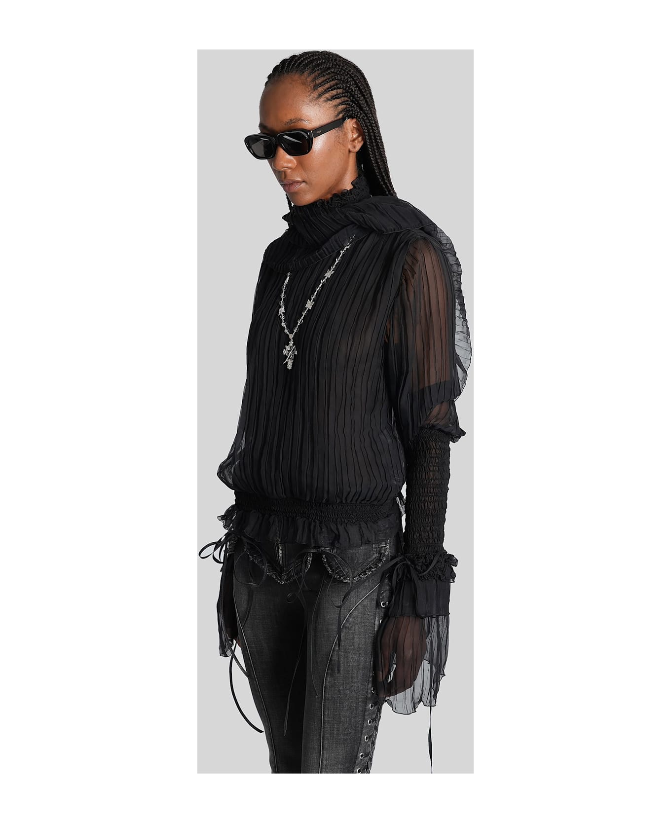 Blumarine Blouse In Black Silk - black