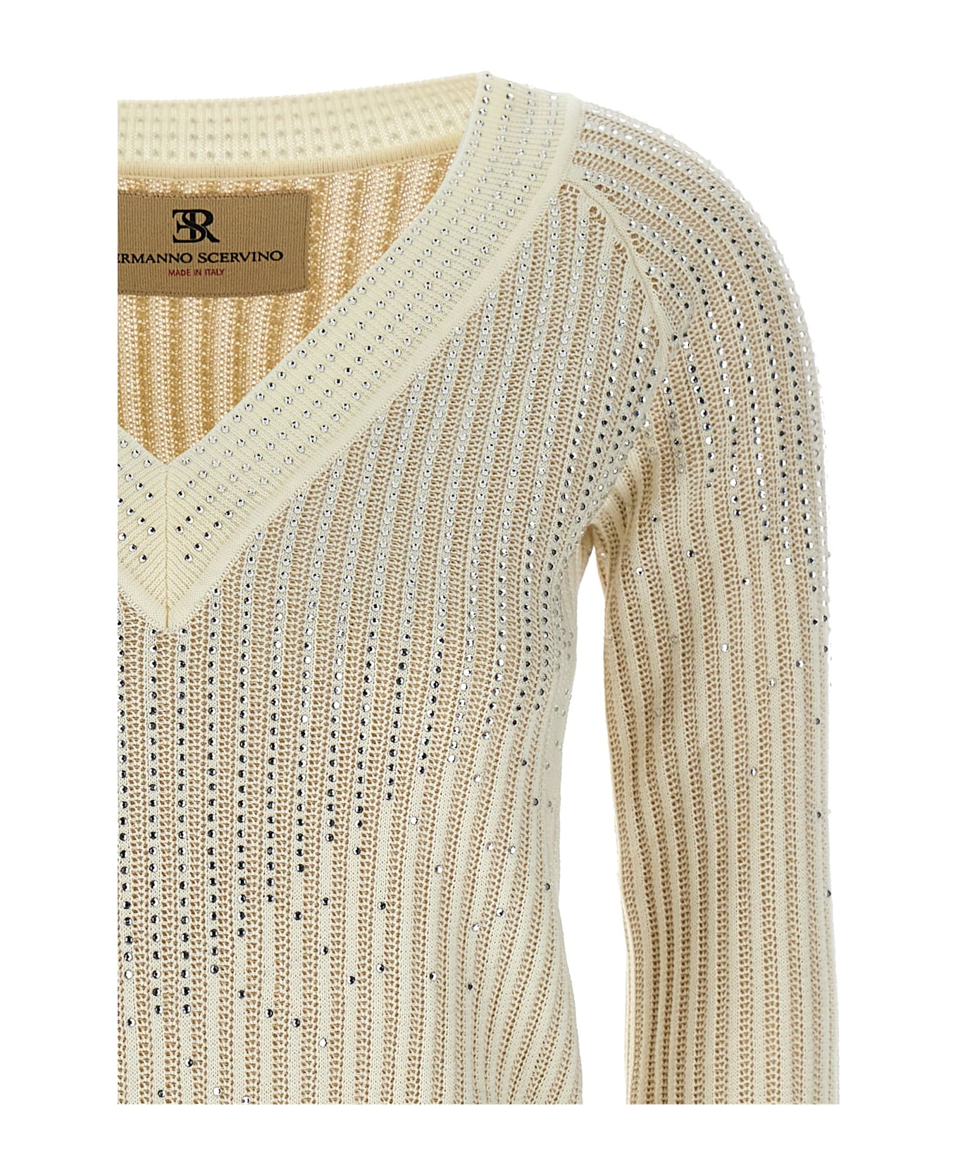 Ermanno Scervino Rhinestone Sweater - White