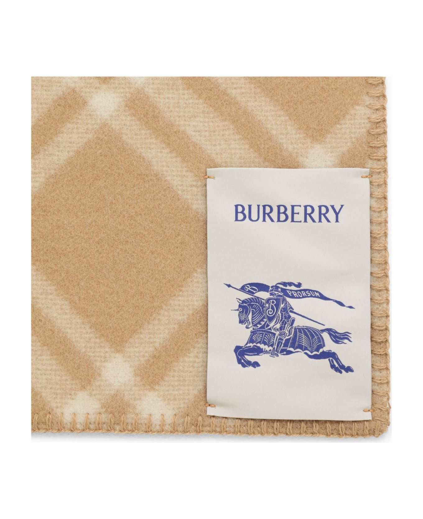 Burberry Archive Beige Wool Scarf With Vintage Check Pattern - Beige