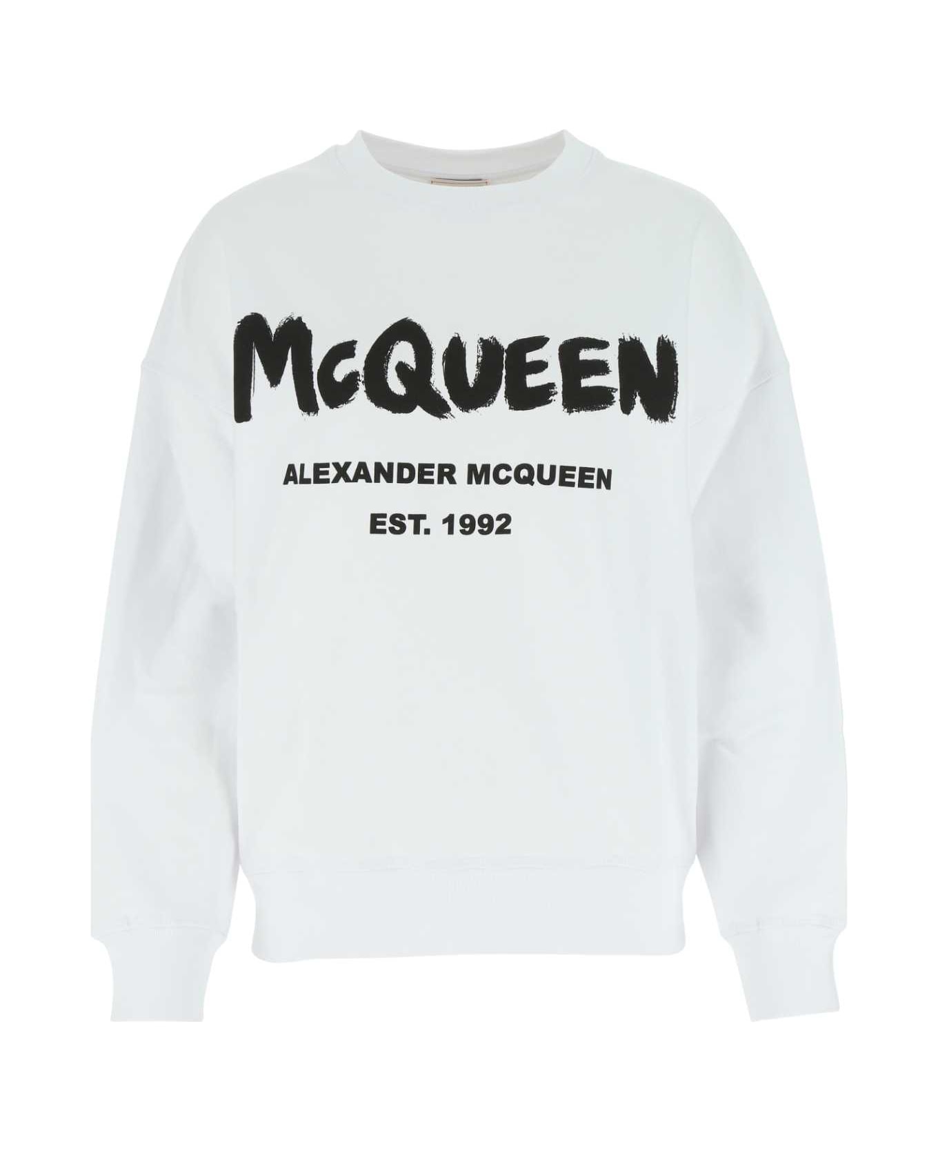 Alexander McQueen White Cotton Oversize Sweatshirt - 0909