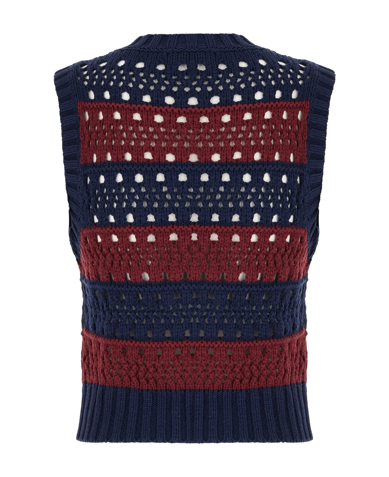 Ganni Multicolor Cotton And Polyester Vest - MULTICOLOUR