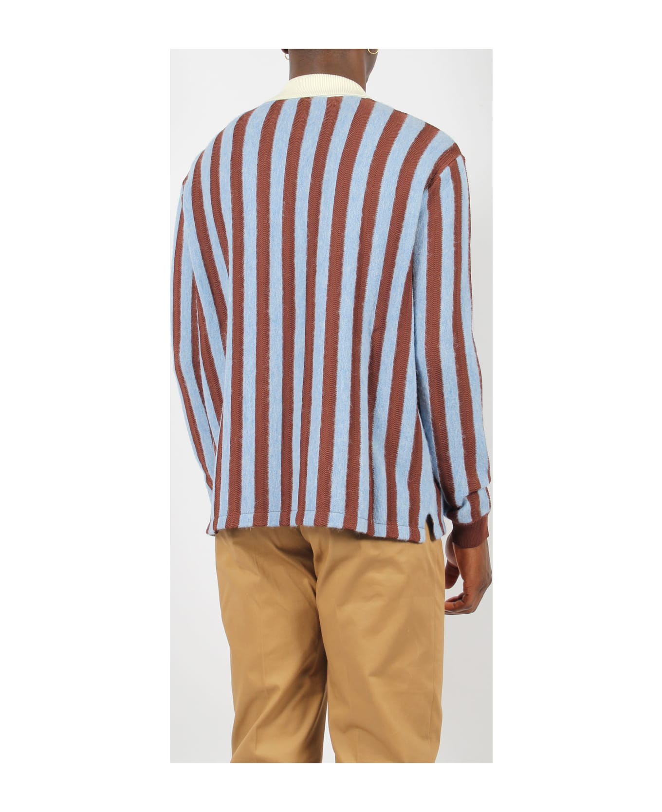 Maison Kitsuné Striped Comfort Polo Shirt - Blue