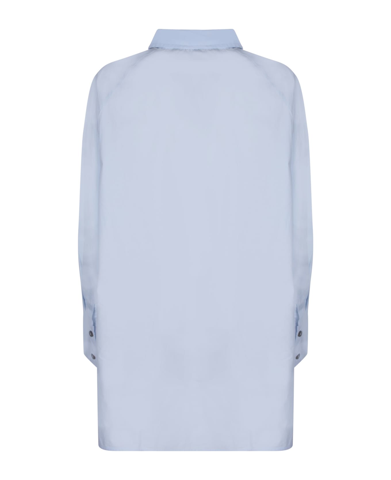 Ganni Light Blue Raglan Poplin Overshirt - HEATHER