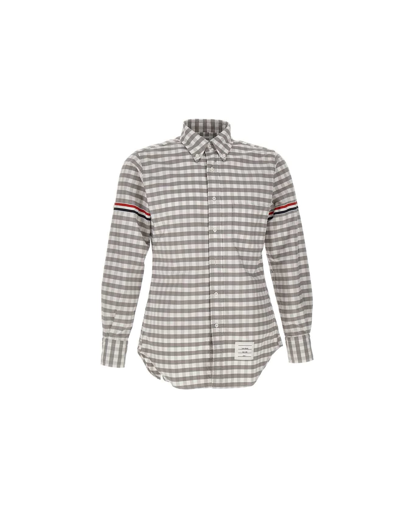 Thom Browne Cotton 'classic Fit Shirt Check Oxford' - Grey