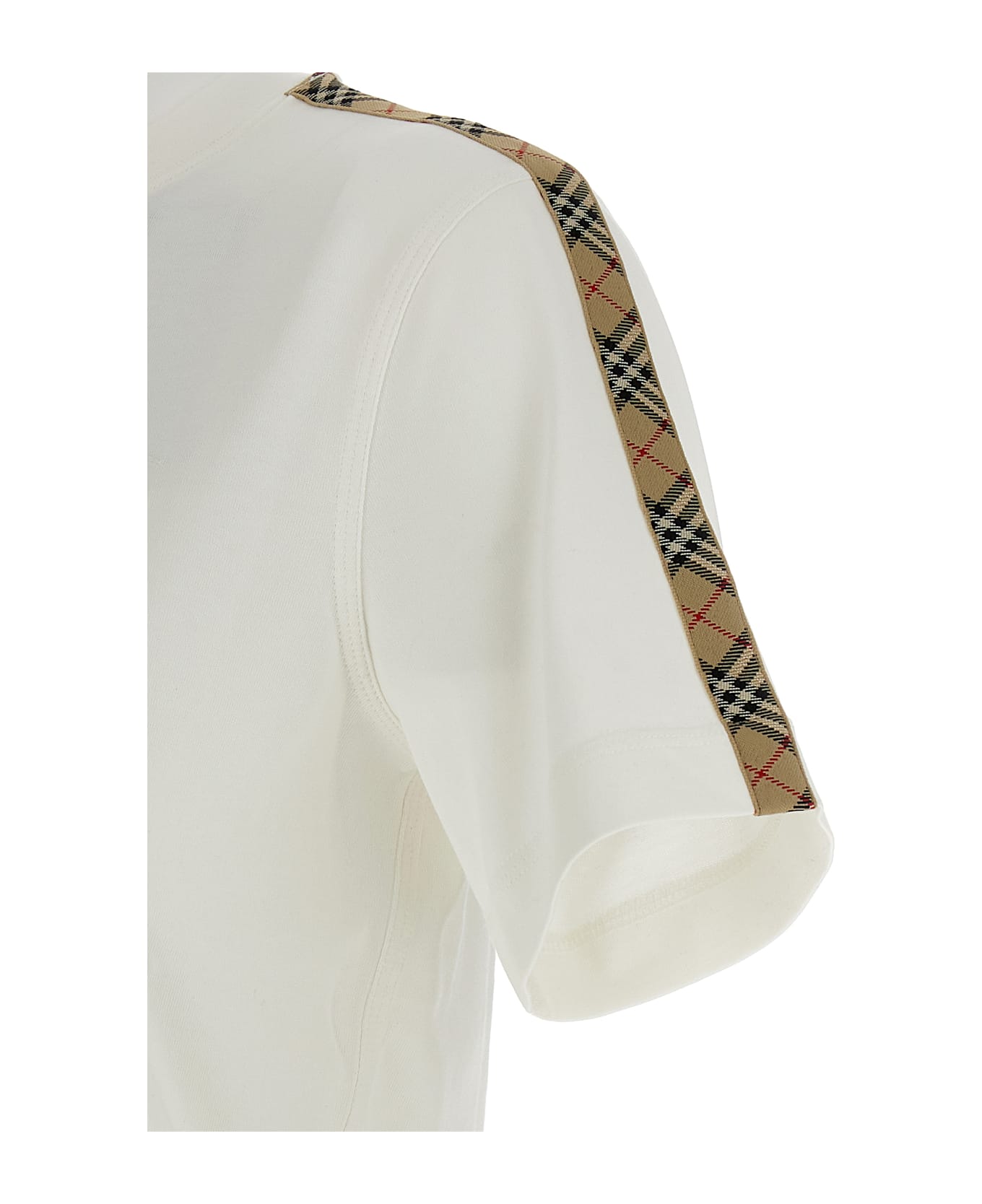 Burberry Check Tape T-shirt - White