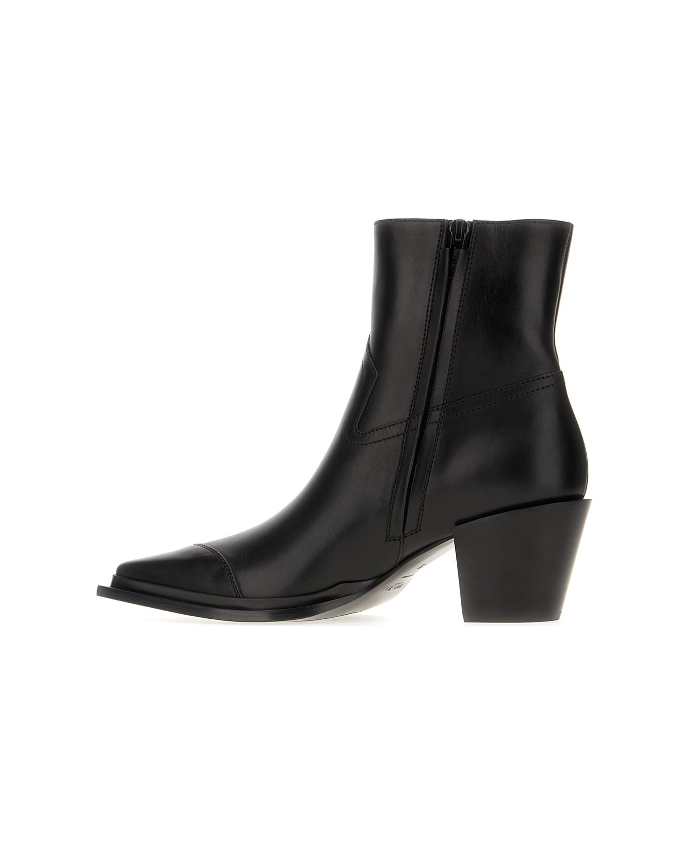 Jimmy Choo Black Leather Cece Ab Ankle Boots - BLACK