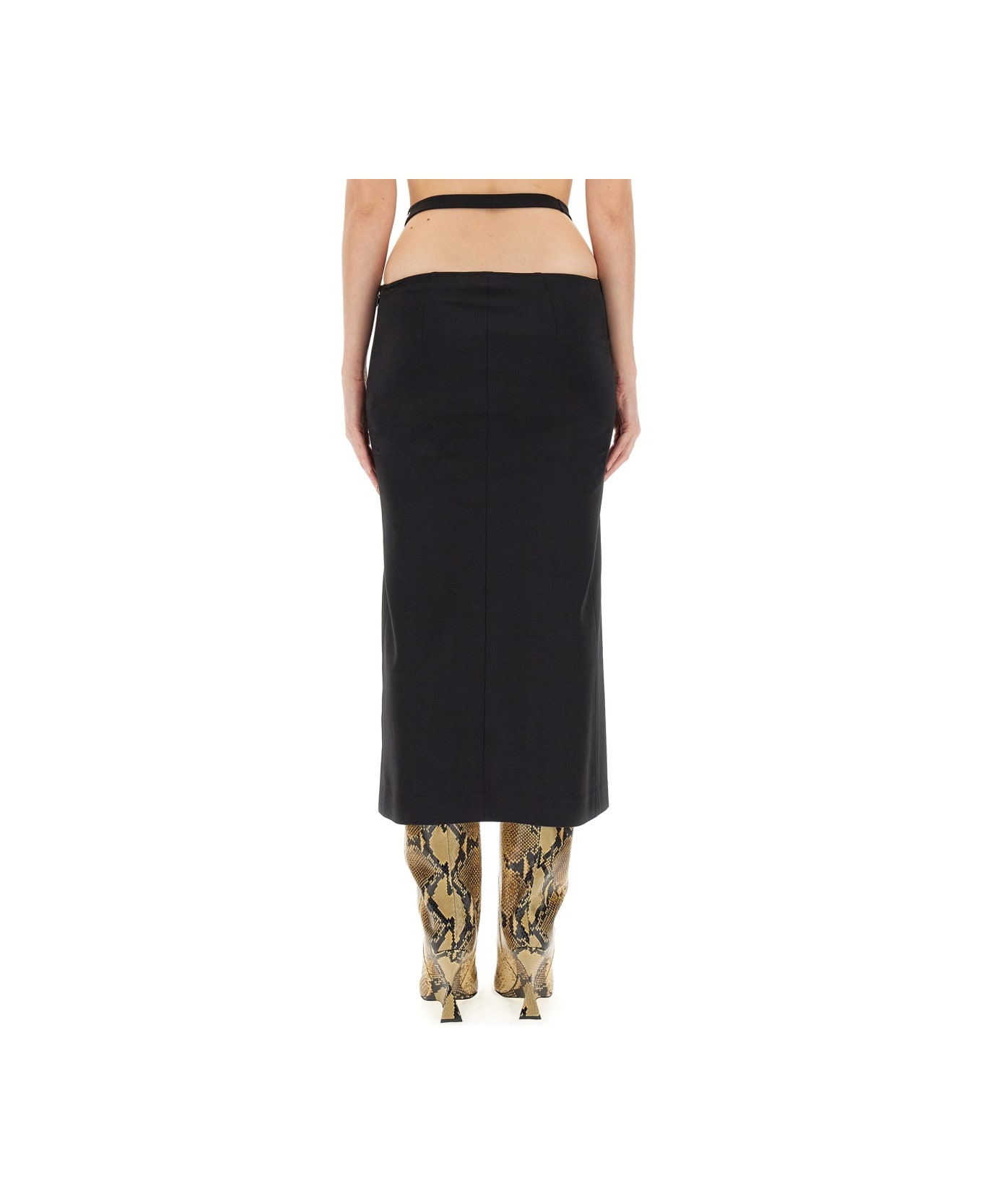 The Attico Skirt Cut Out - BLACK