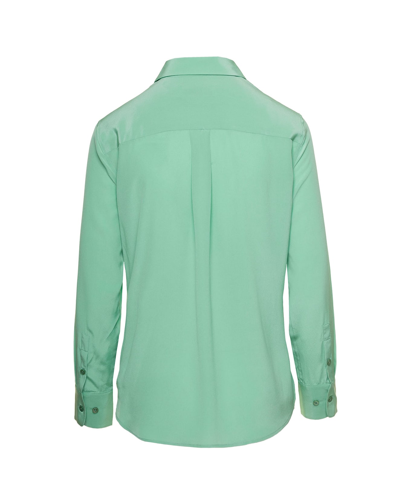 Equipment Mint Green Shirt With Patch Pockets With Flap In Silk Woman - Creme De Menthe シャツ