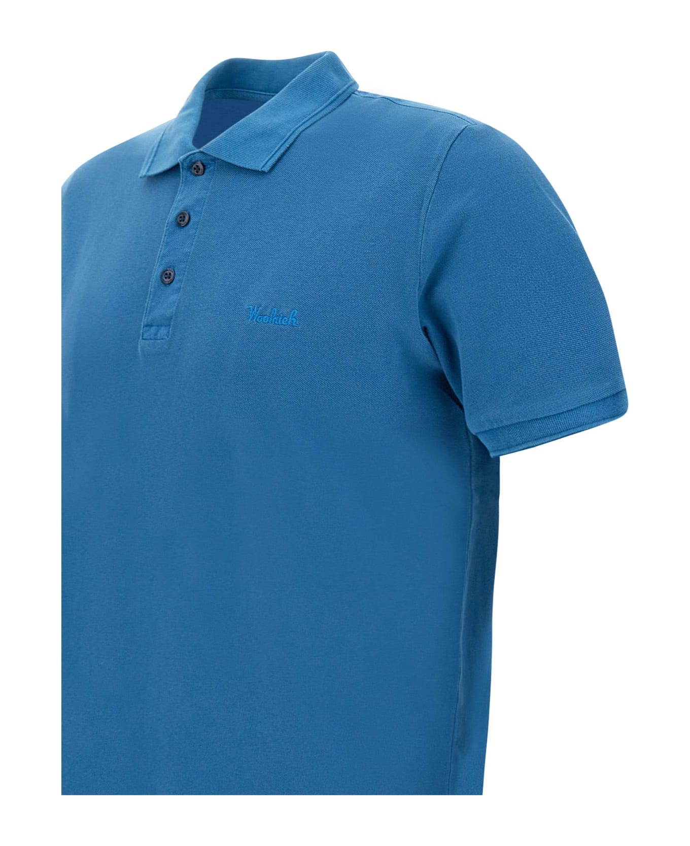 Woolrich 'mackinack' Cotton Piquet Polo Shirt - BLUE
