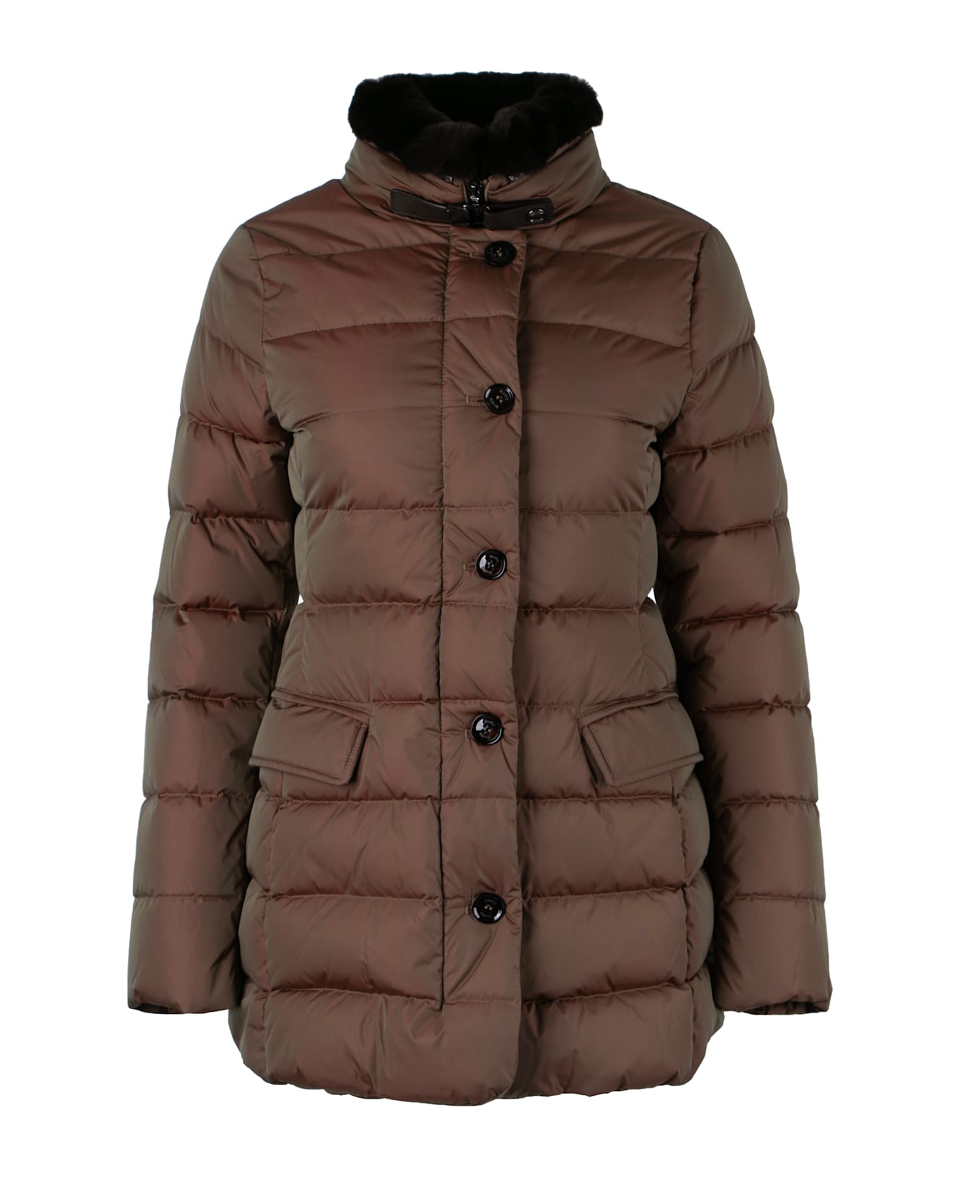 Moorer Eletta Techno Fabric Down Jacket - mud