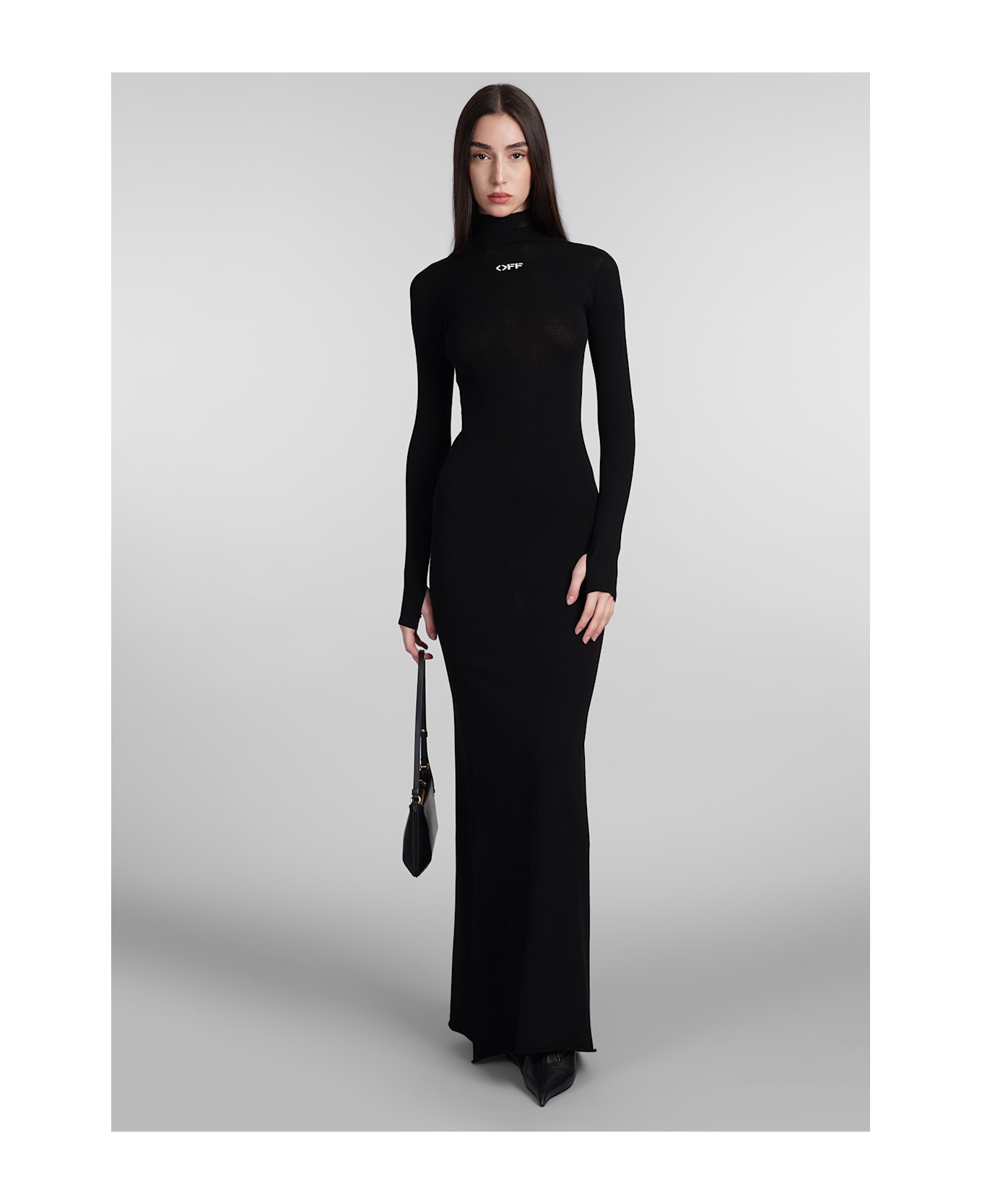 Off-White Dress In Black Viscose - black