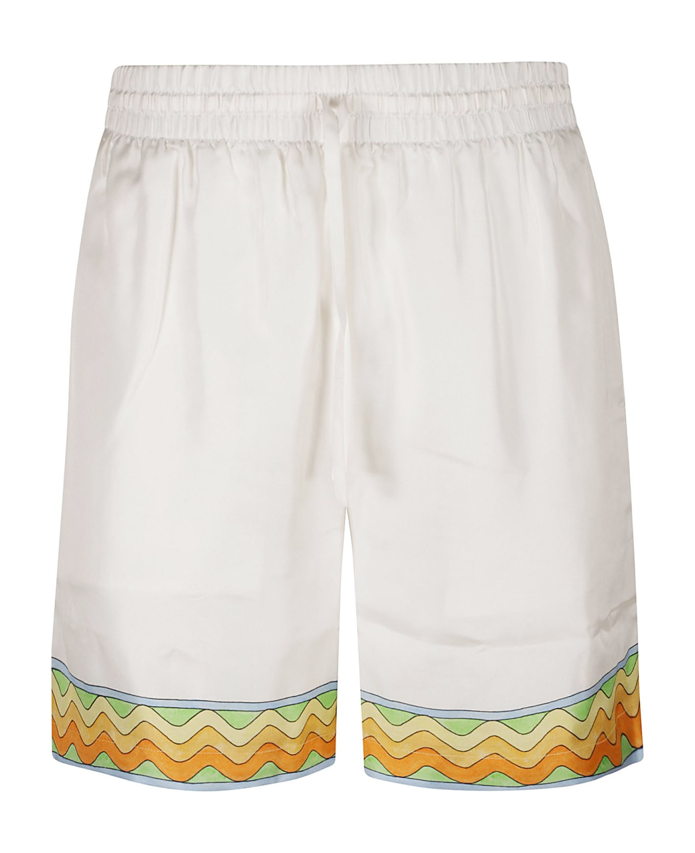 Casablanca 'afro Cubism Tennis Club' Silk Shorts - White ショートパンツ
