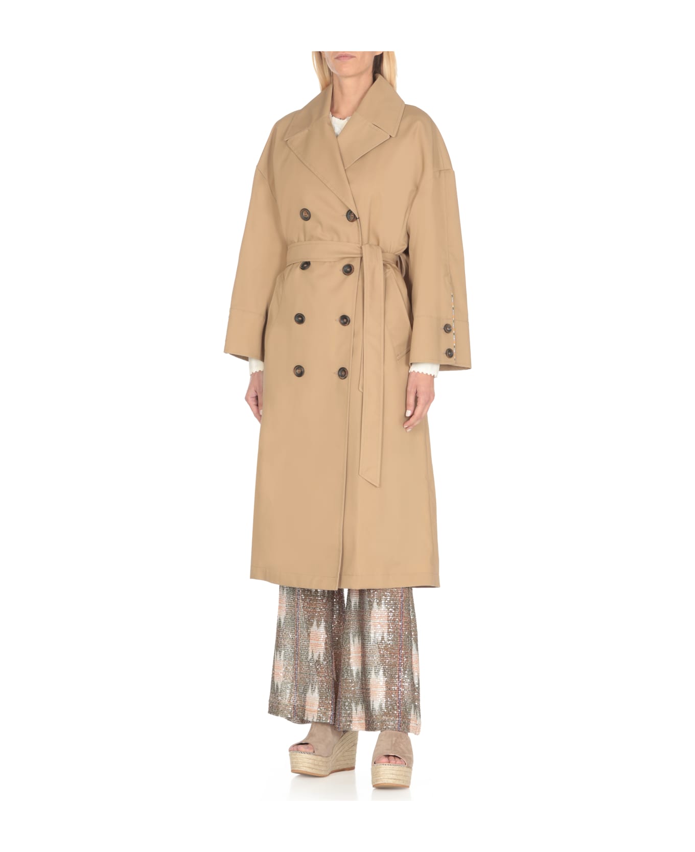 Bazar Deluxe Double Breasted Coat - BEIGE
