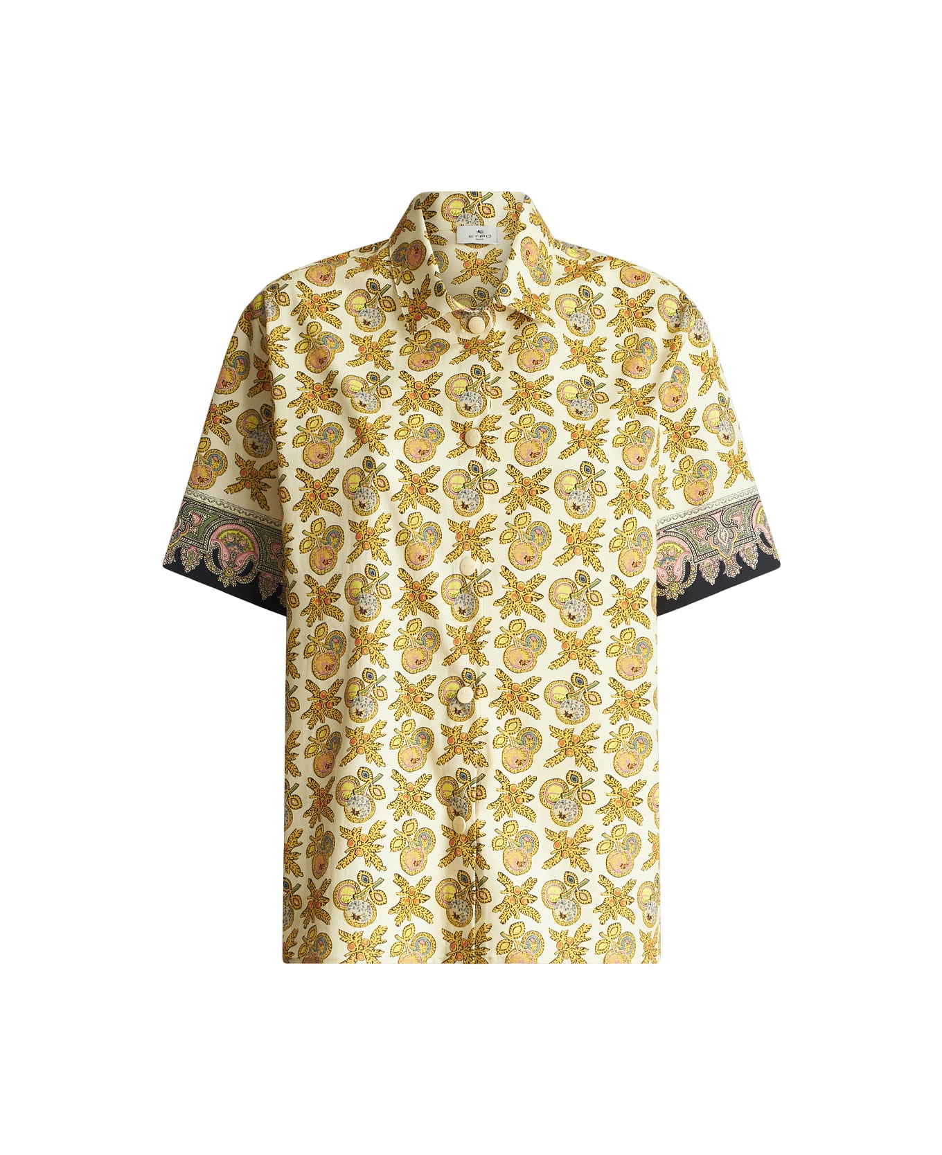 Etro White Shirt With Apples Print All-over