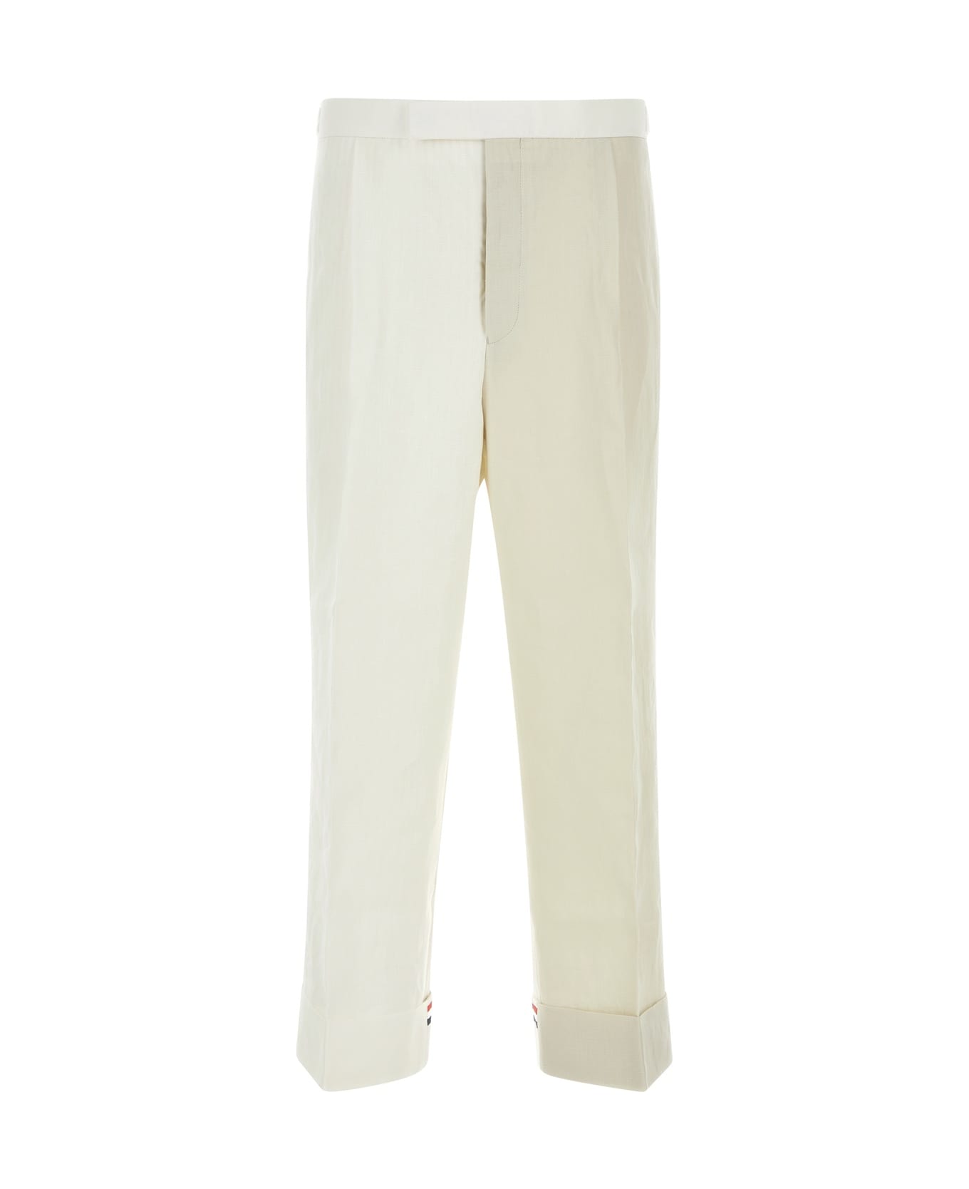 Thom Browne Two-tone Linen Pant - White ボトムス