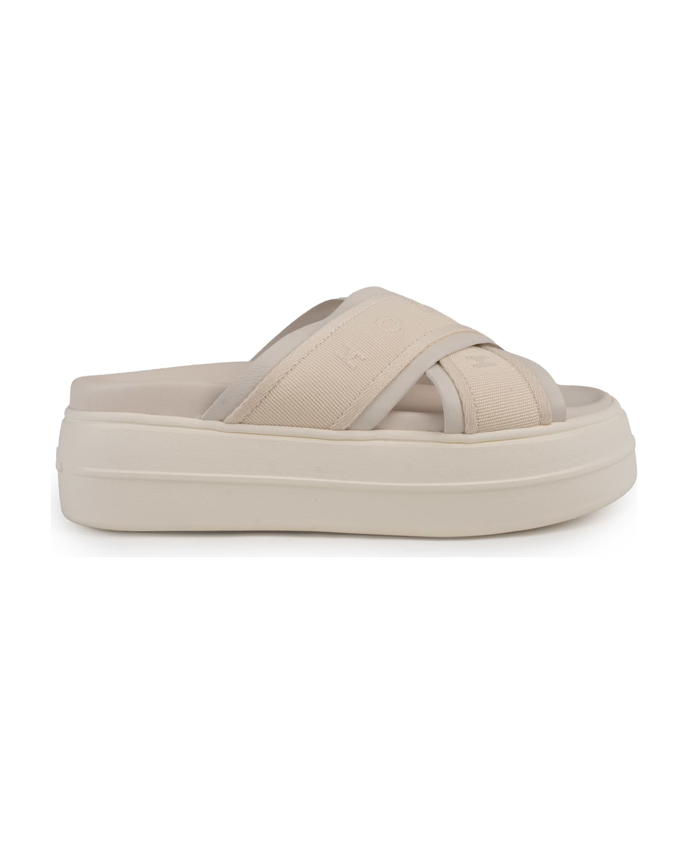 Hogan Skyscraper Sandals In Ivory Nappa - White