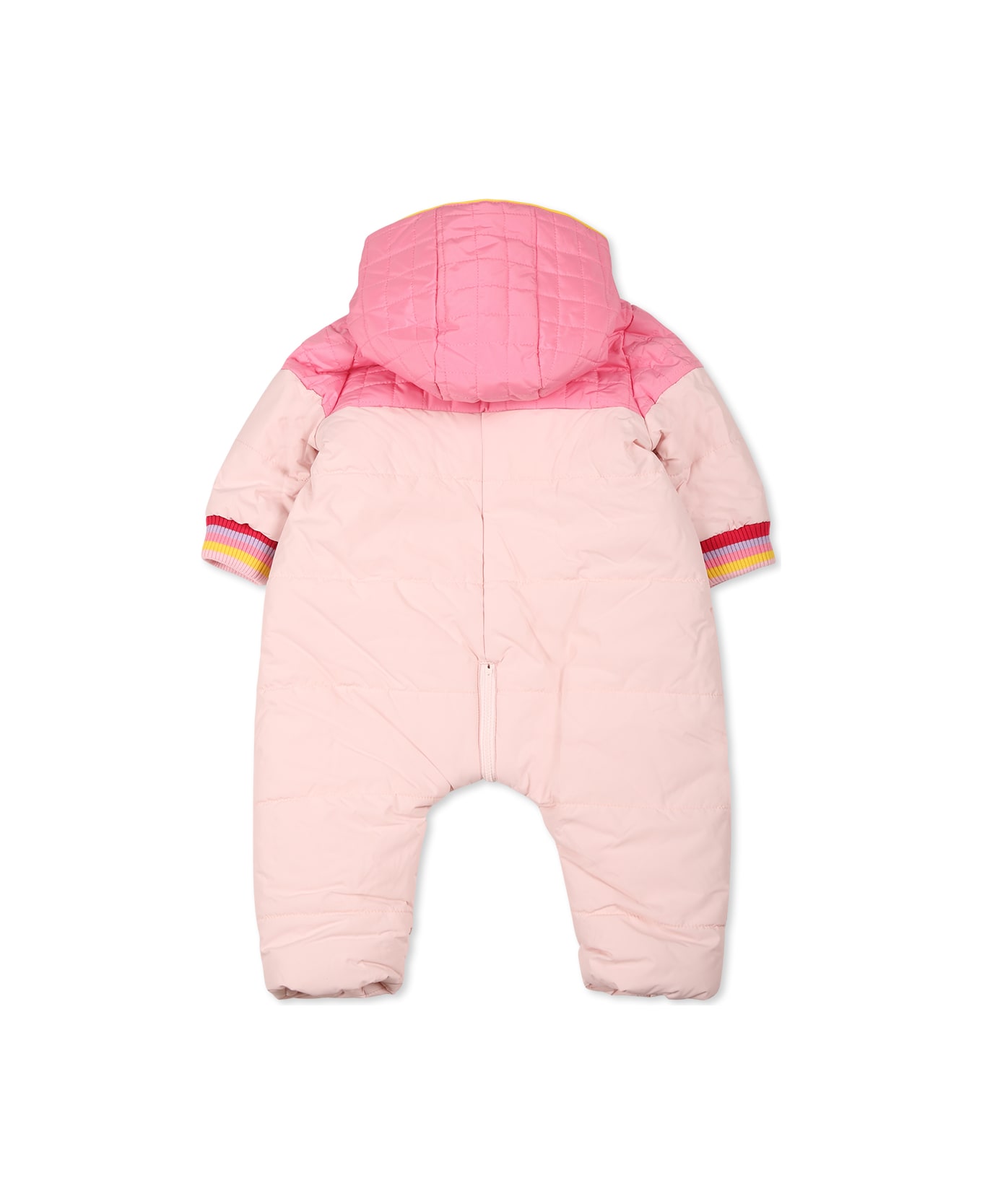 Marc Jacobs Pink Down Jacket For Baby Girl With Logo - Pink
