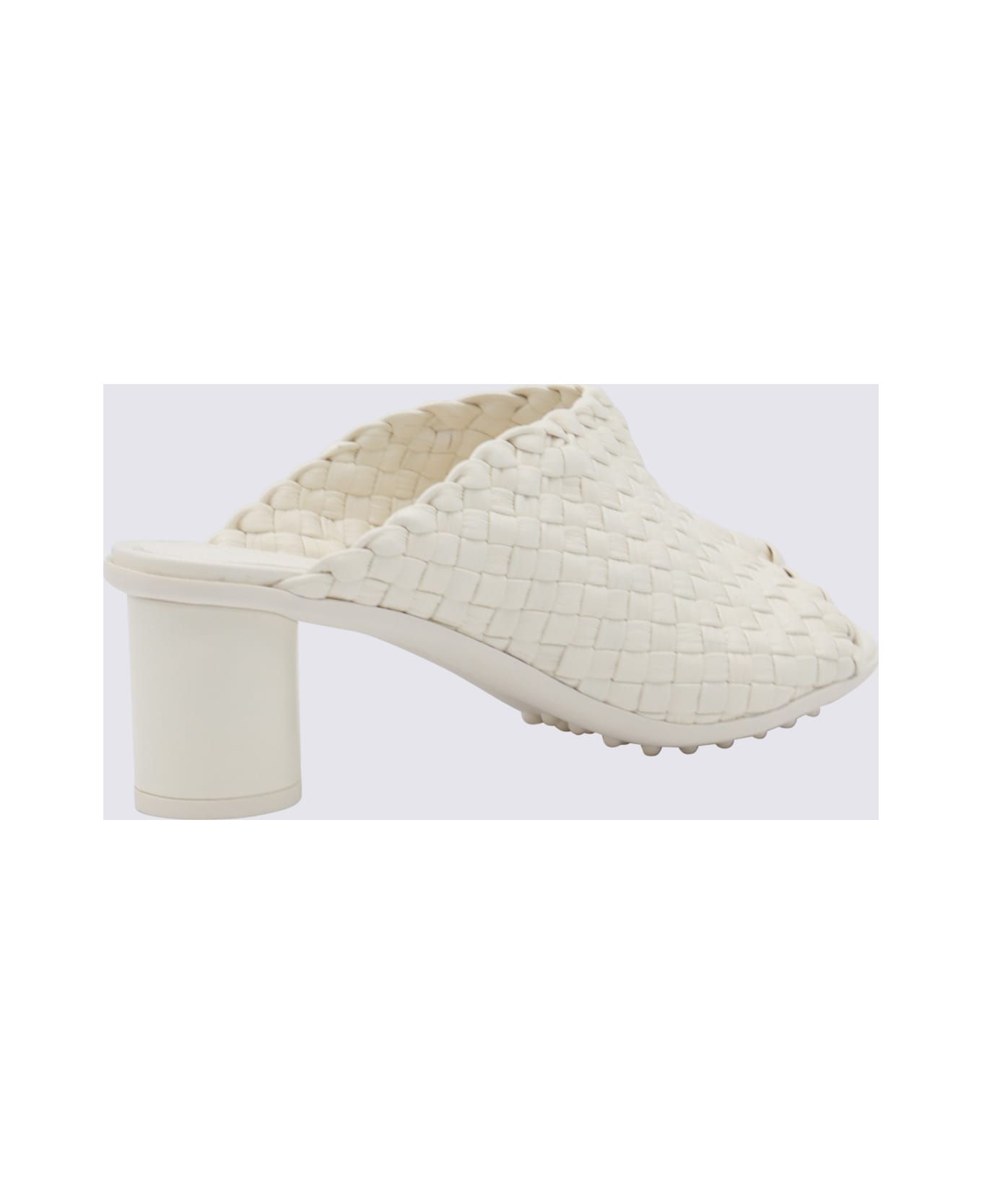 Bottega Veneta White Leather Atomic Mule Sandals - White