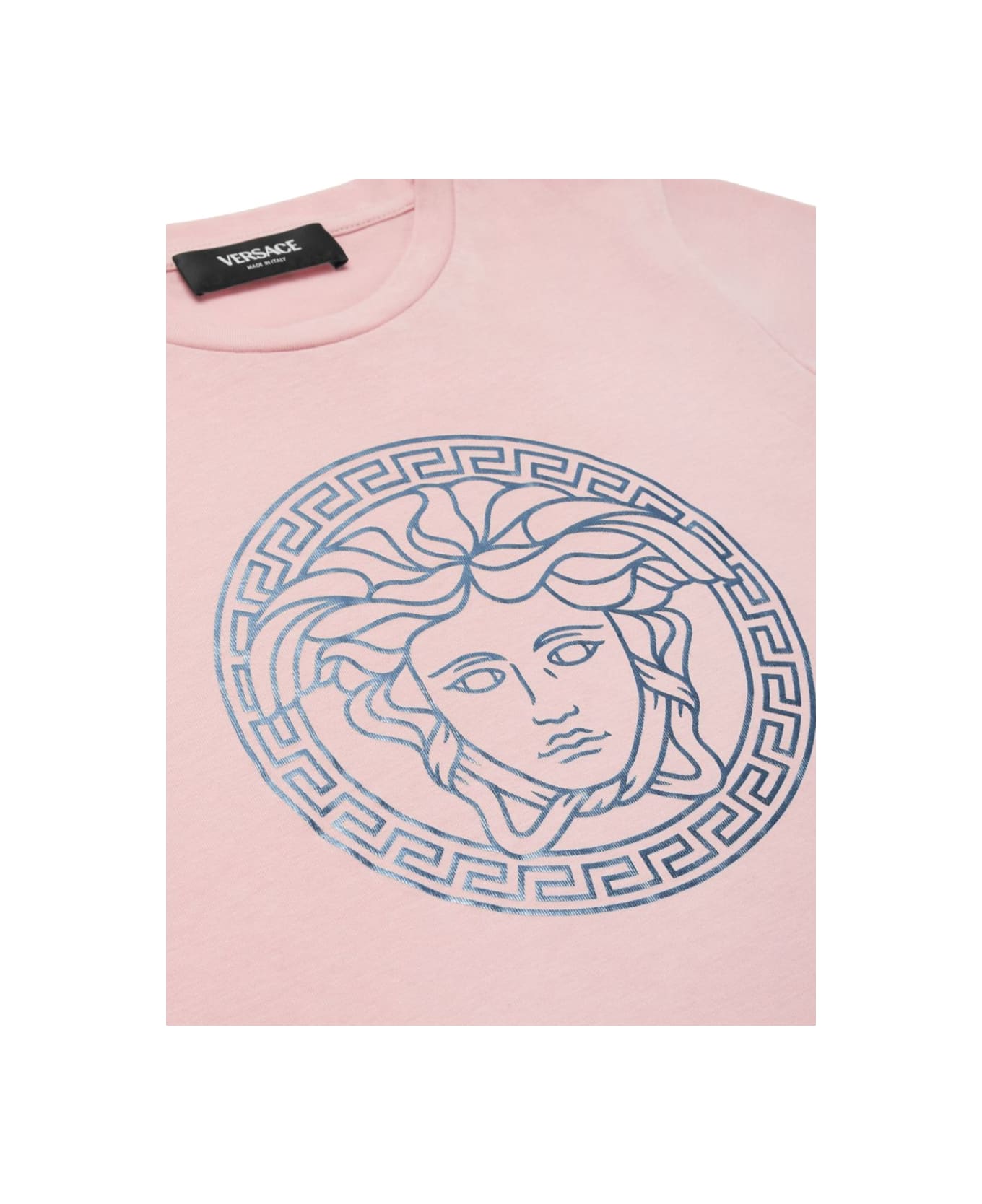 Versace Jersey T-shirt + Lamimate Medusa Greca Print - PINK