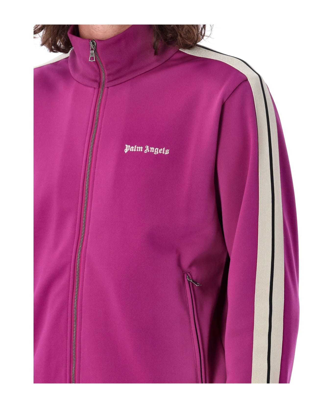 Palm Angels Track Sweatshirt With Contrasting Bands - PURPLE