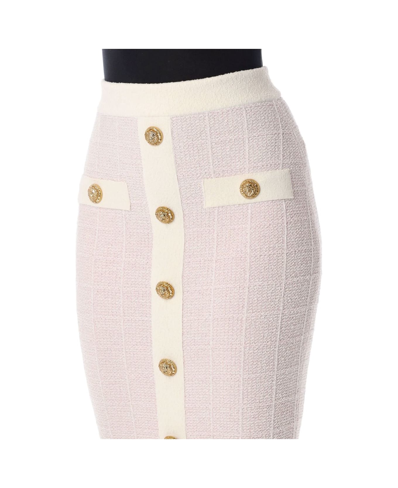 Balmain Tweed Long Skirt - Pink スカート