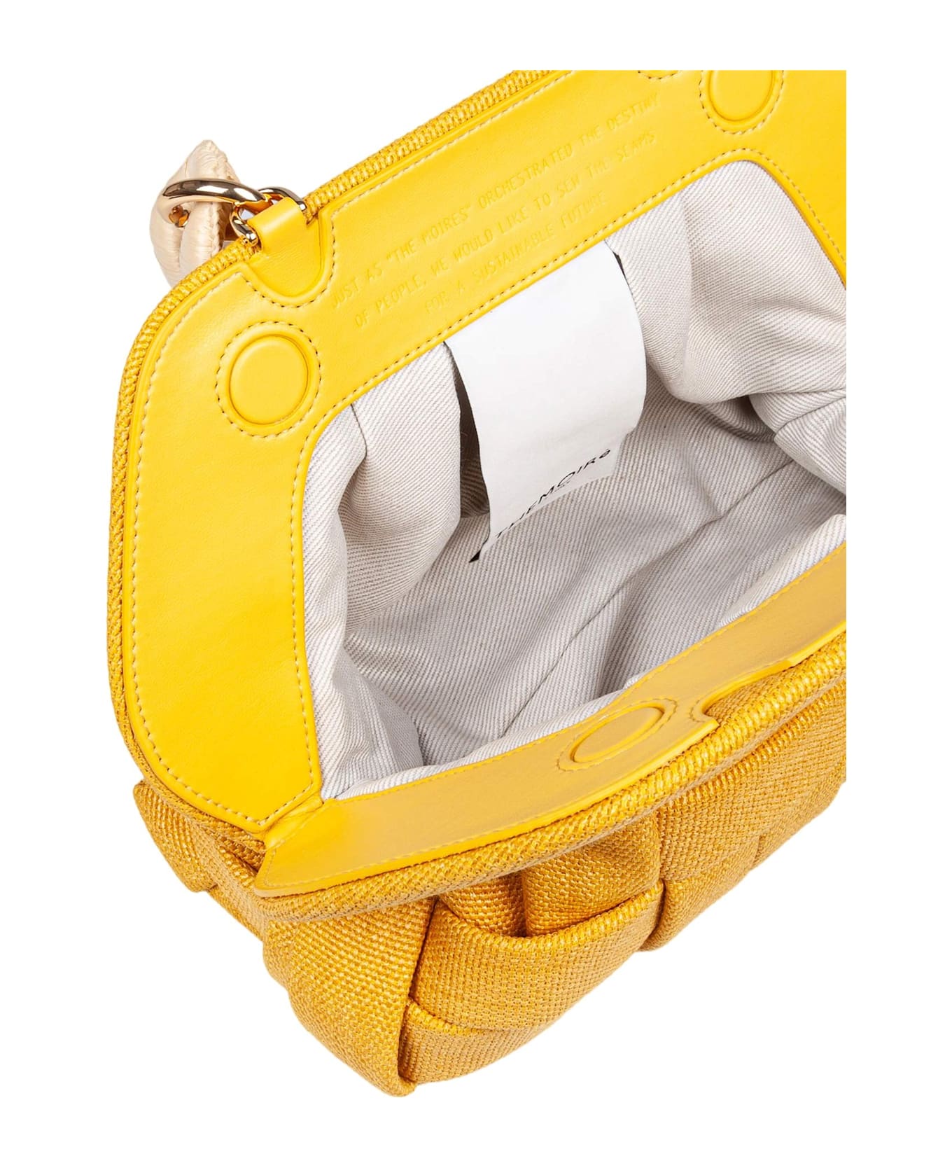 THEMOIRè Canvas Clutch Bag Color Yellow Ocher