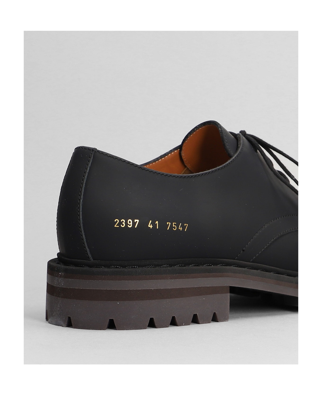 Common Projects Lace Up Shoes In Black Leather - black
