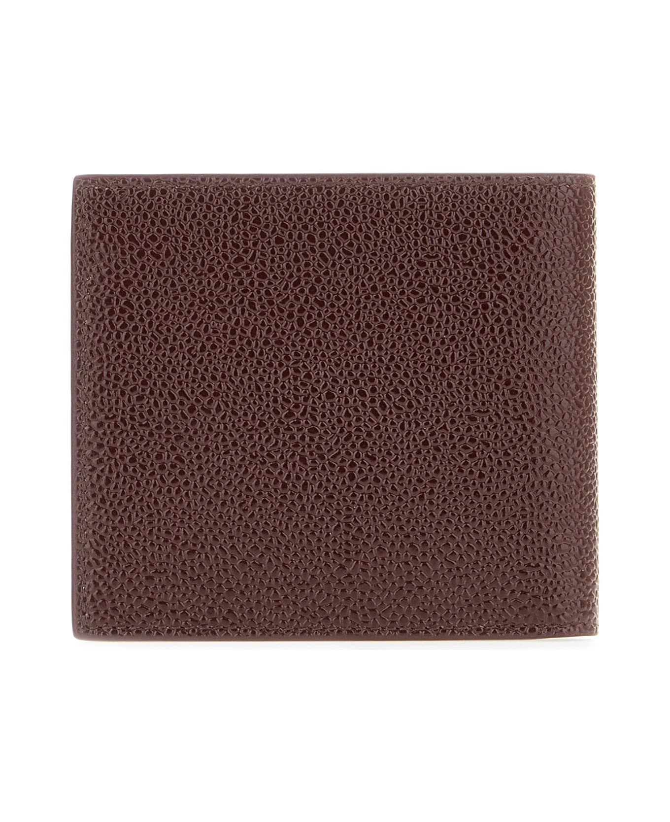 Thom Browne Plum Leather Wallet - BURGUNDY