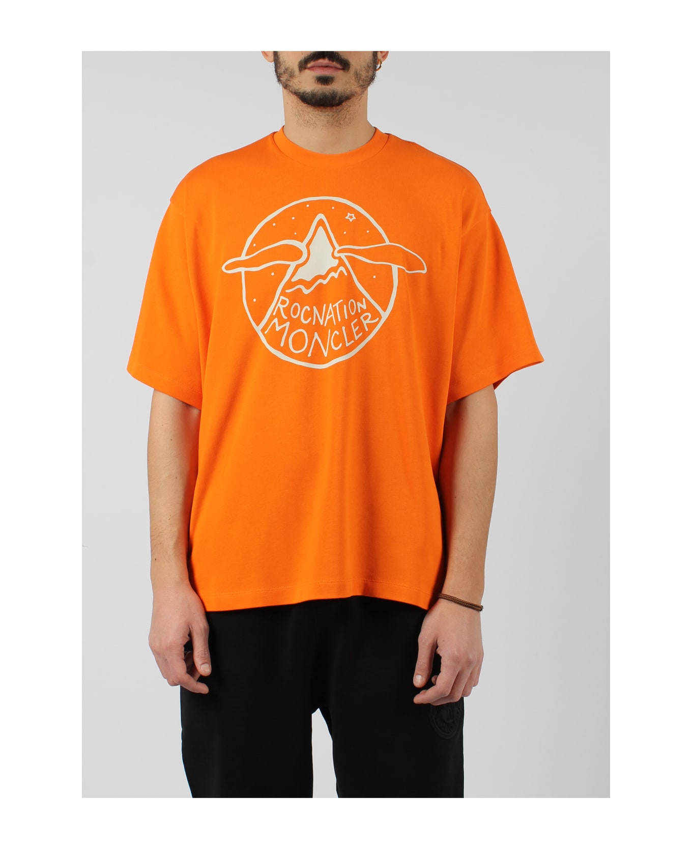 Moncler Genius Ss Over Crop T-shirt - Yellow & Orange