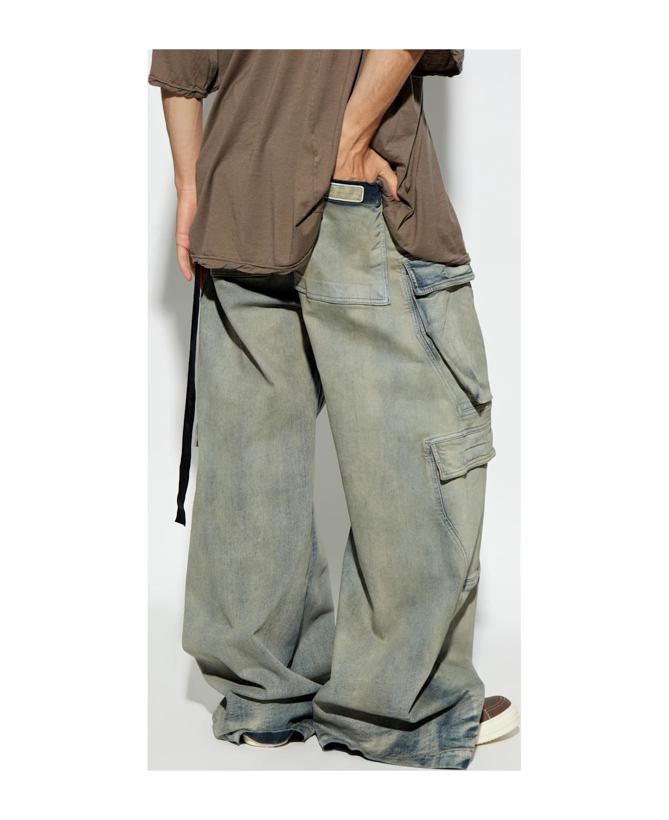 Rick Owens Lace-up Cargo Straight Trousers - denim