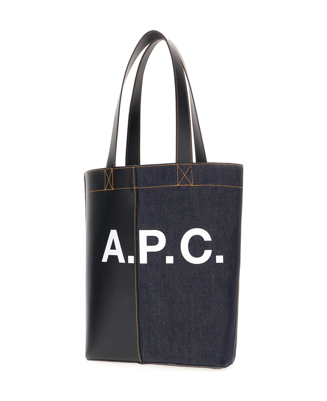 A.P.C. Multicolor Denim And Fabric Axel Shoulder Bag - DARK NAVY