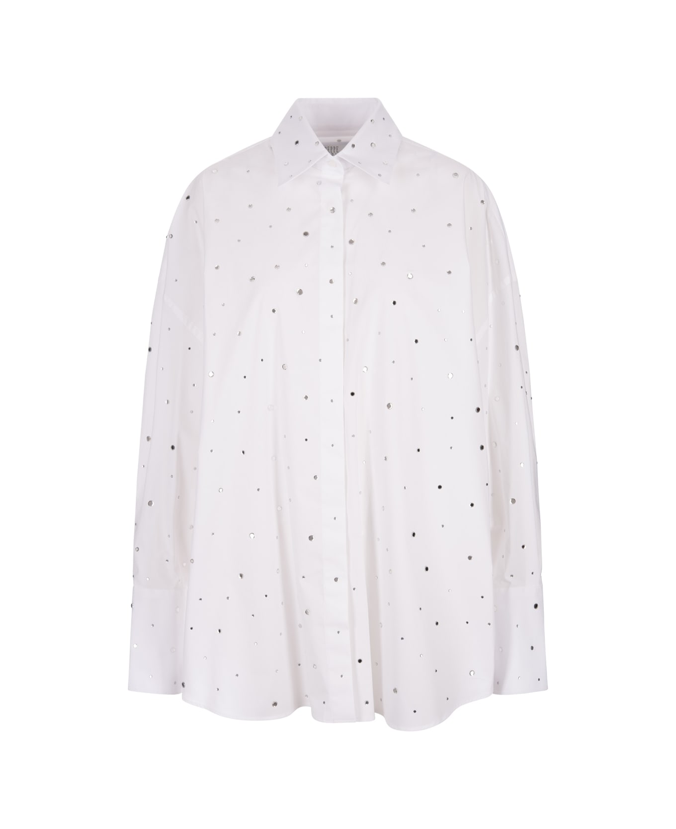 Giuseppe di Morabito White Over Fit Shirt With All-over Stass - White