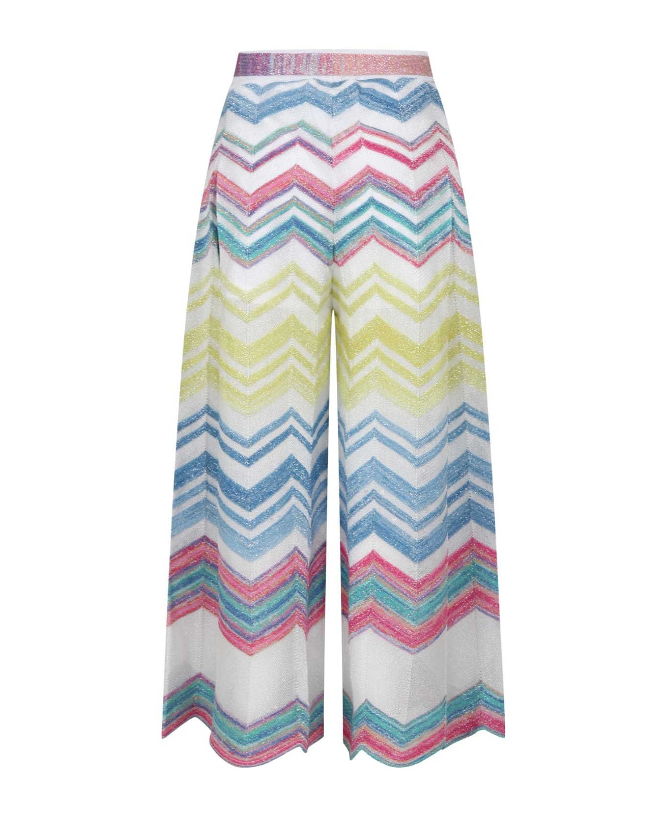 Missoni Kids Multicolor Casual Trousers For Girl With Chevron Pattern - Multicolor ボトムス
