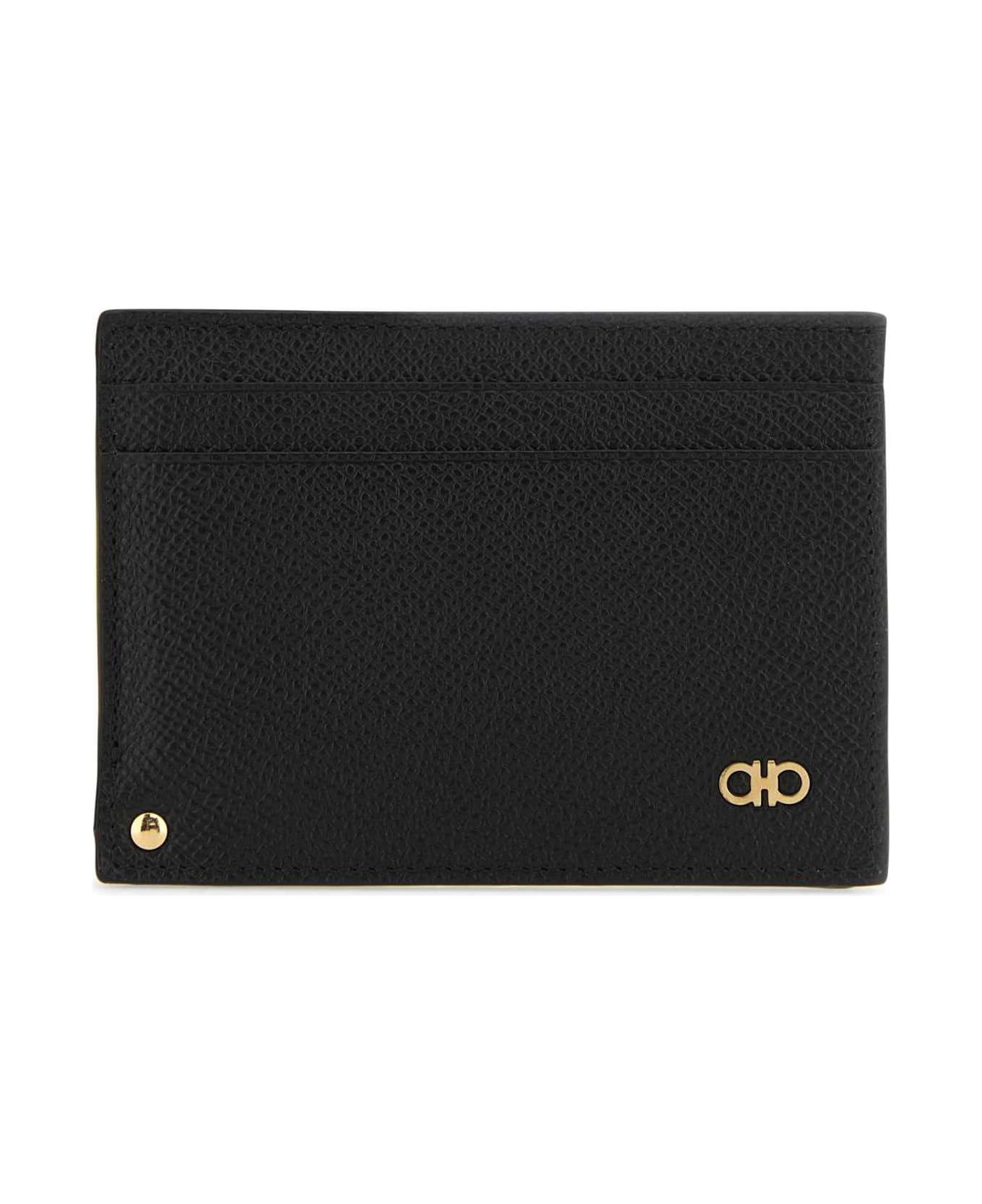 Ferragamo Black Leather Card Holder - NERO