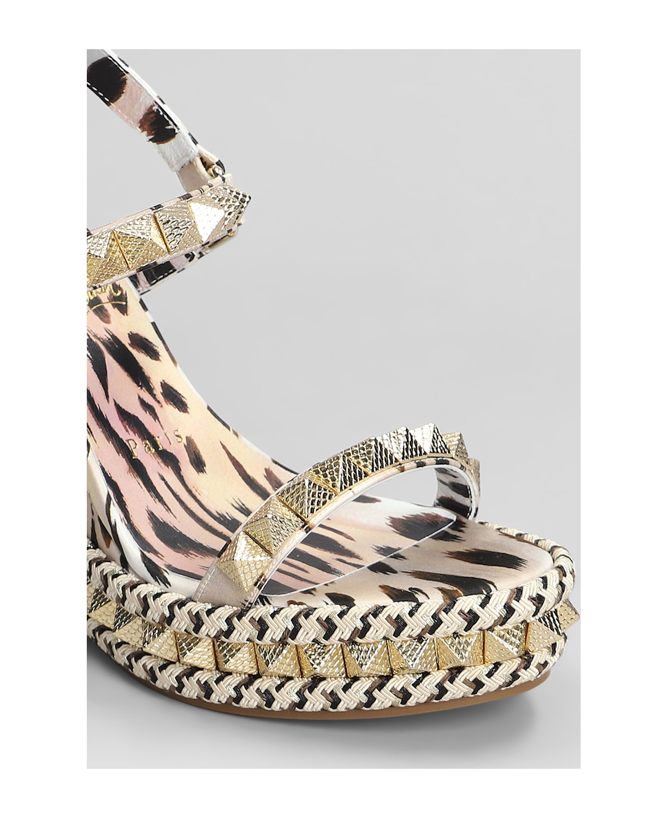 Christian Louboutin Pyraclou 110 Sandals In Rose-pink Silk - rose-pink