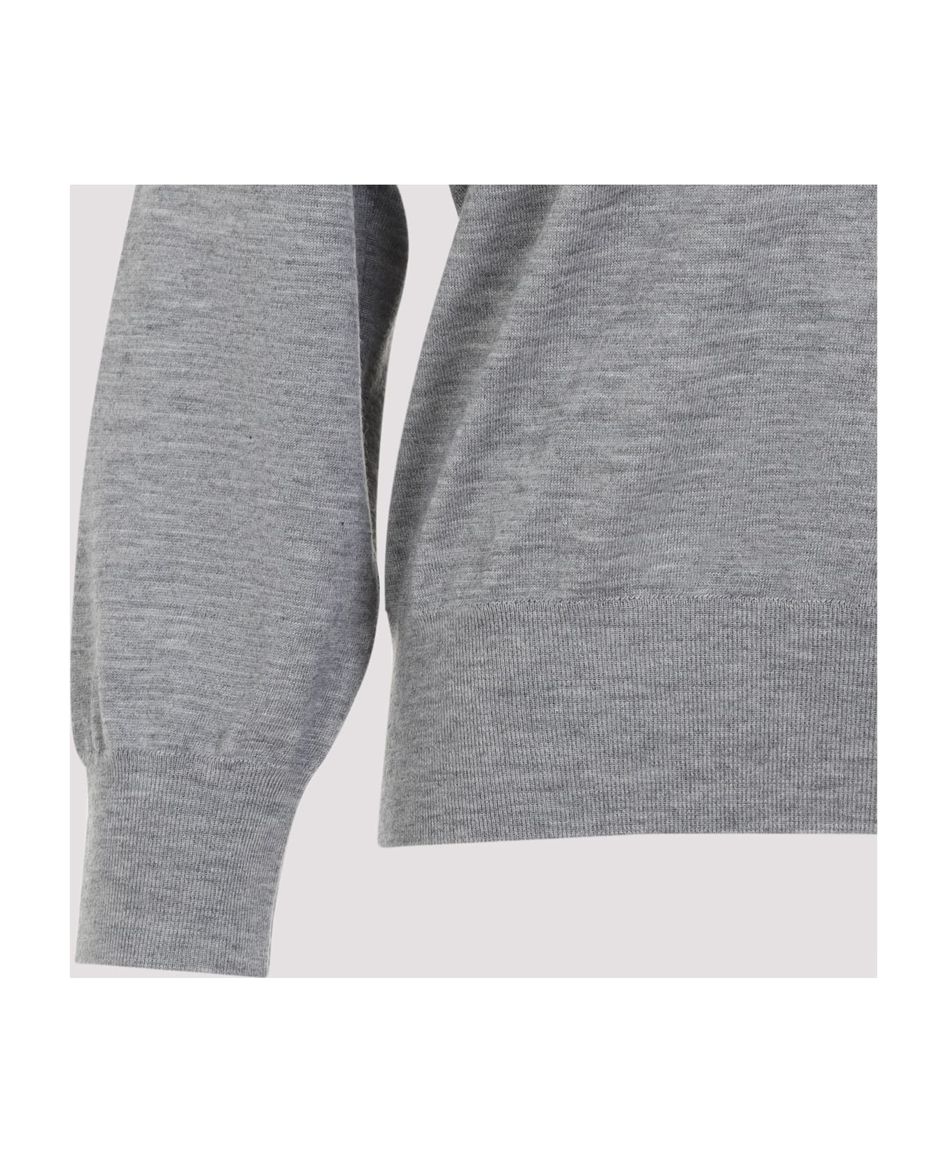 Bottega Veneta V Neck Cashmere Sweater - Grey Melange