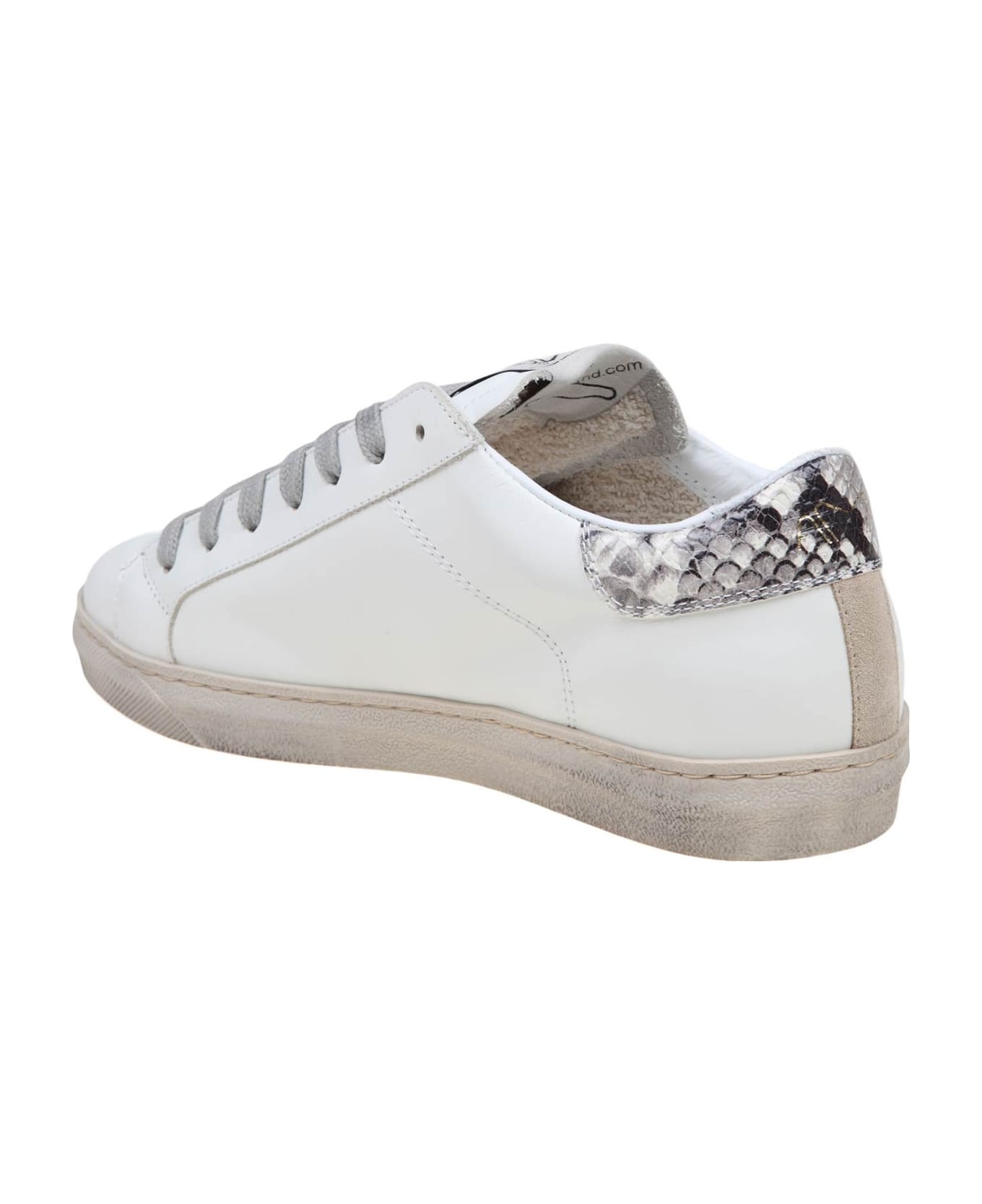 AMA-BRAND Sneakers In White Leather And Gold Glitter - BIANCO/GLITTER