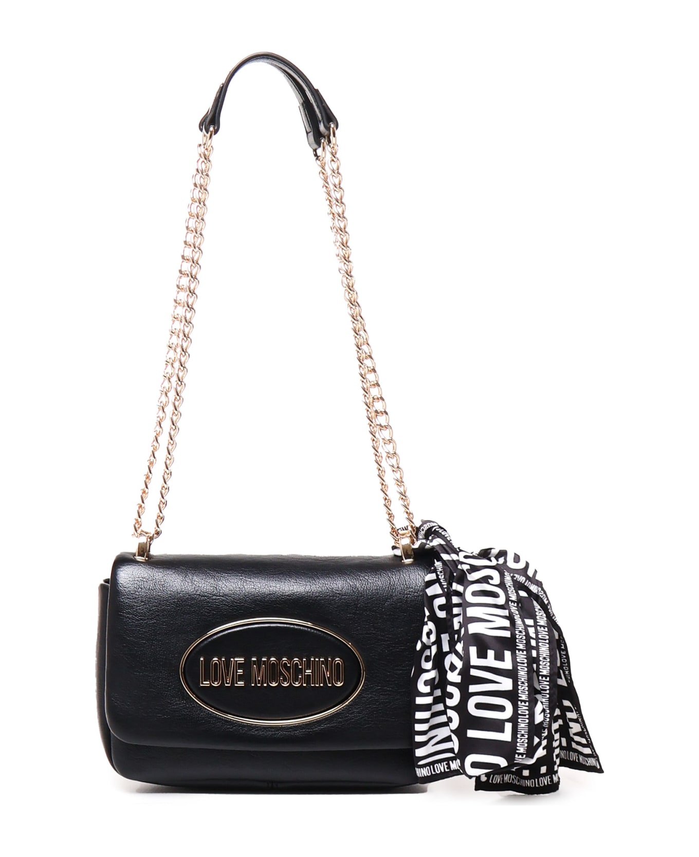 Love Moschino Shoulder Bag In Leather - Black