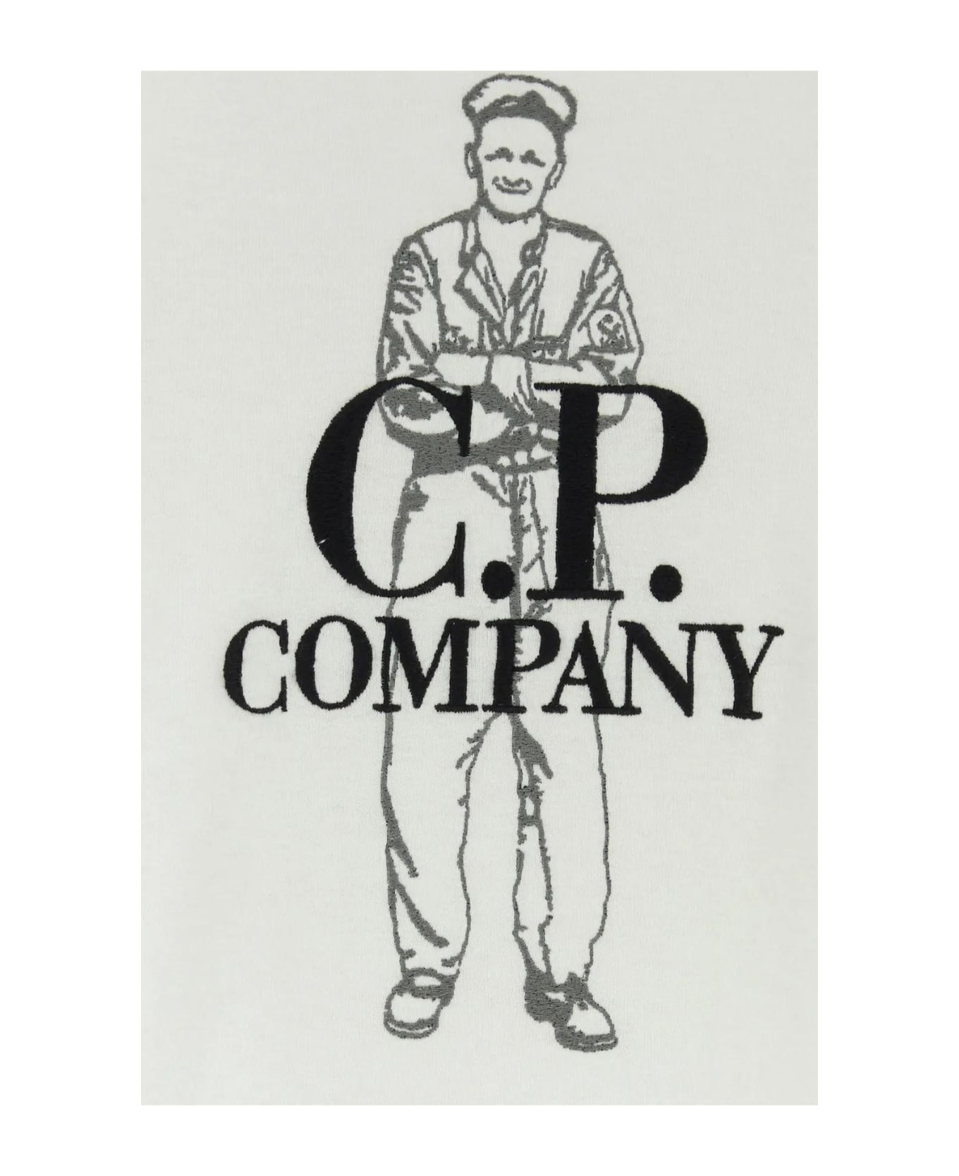 C.P. Company White Cotton T-shirt - GAUZEWHITE シャツ