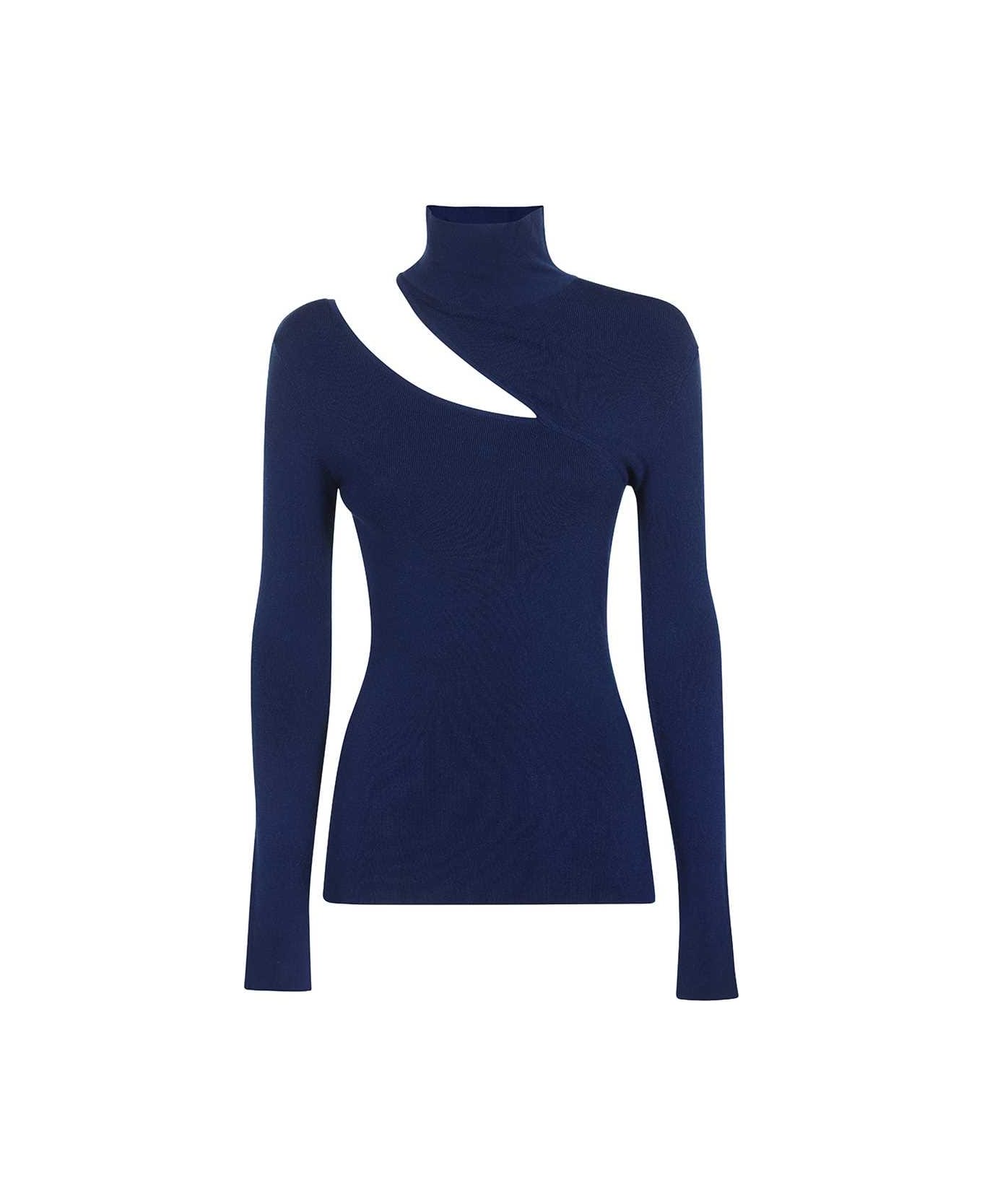 Dondup Knitted Viscosa-blend Top - blue