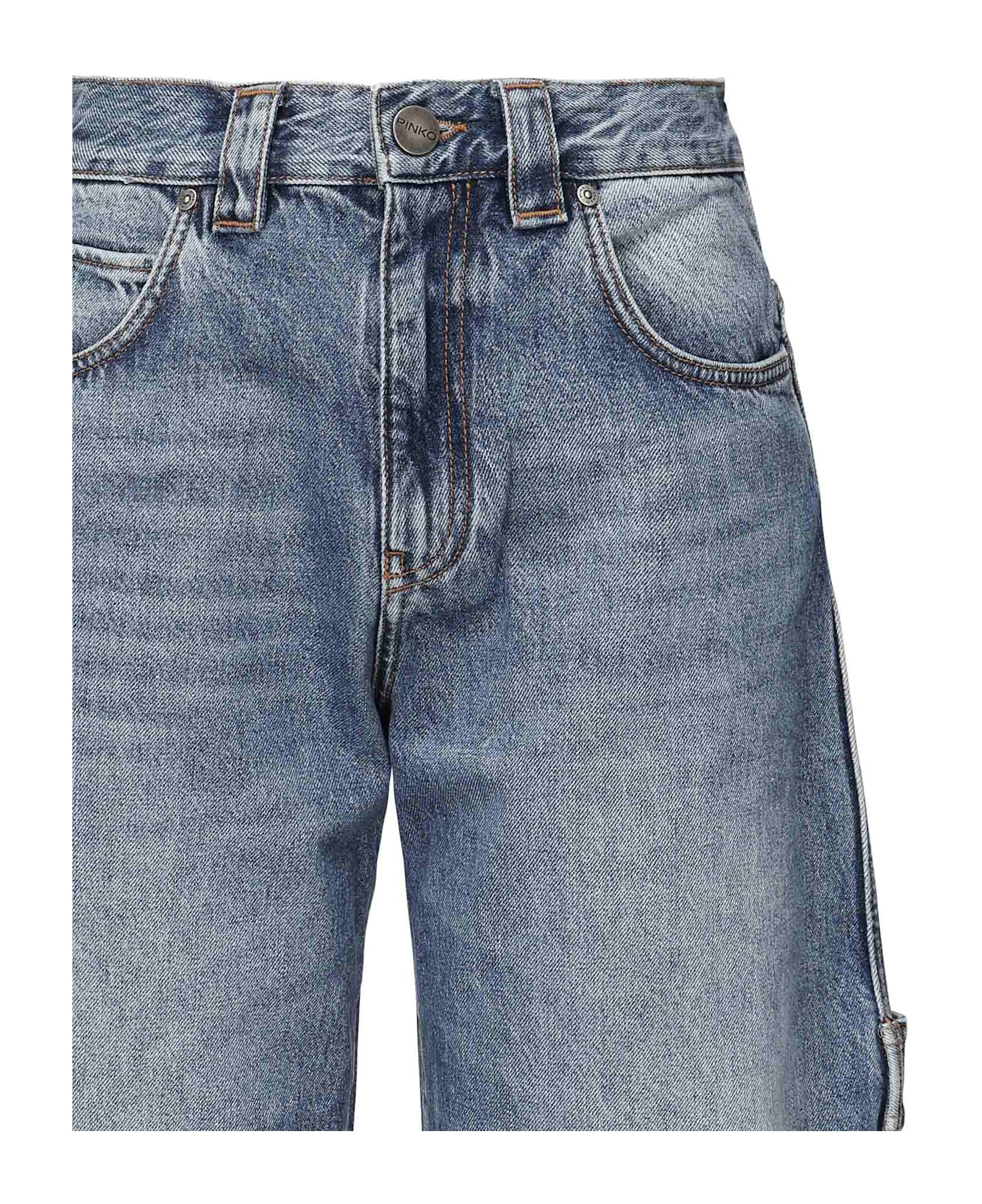 Pinko Balloon Jeans With Workwear Details - Blue