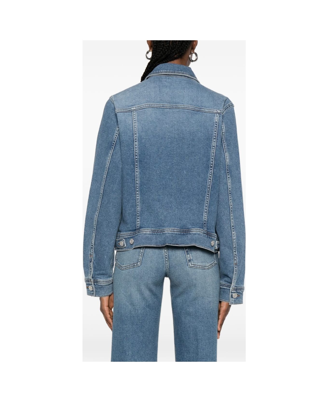 7 For All Mankind Adi Denim Trucker Jacket - Clear Blue