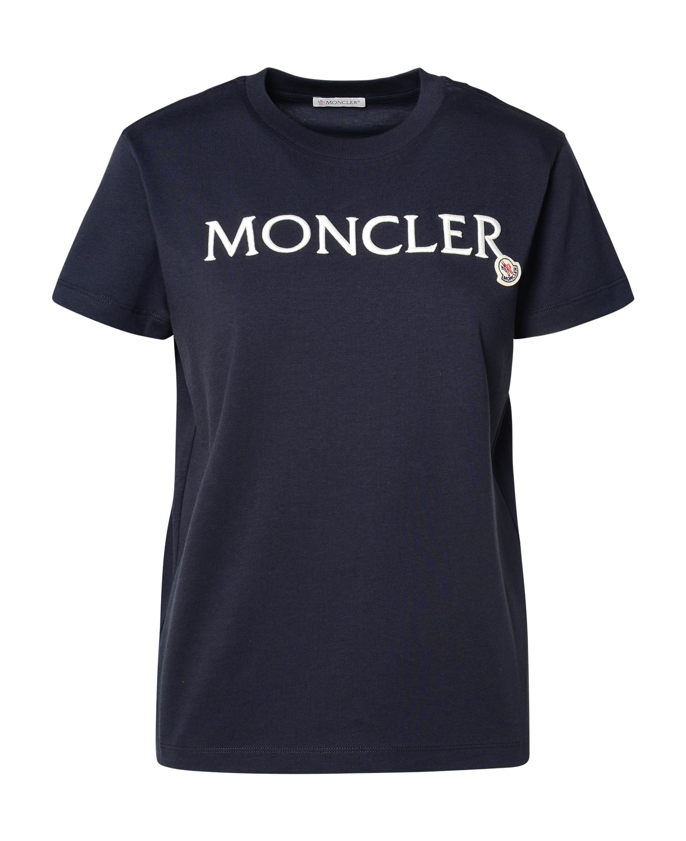 Moncler Blue Cotton T-shirt - Blu Tシャツ