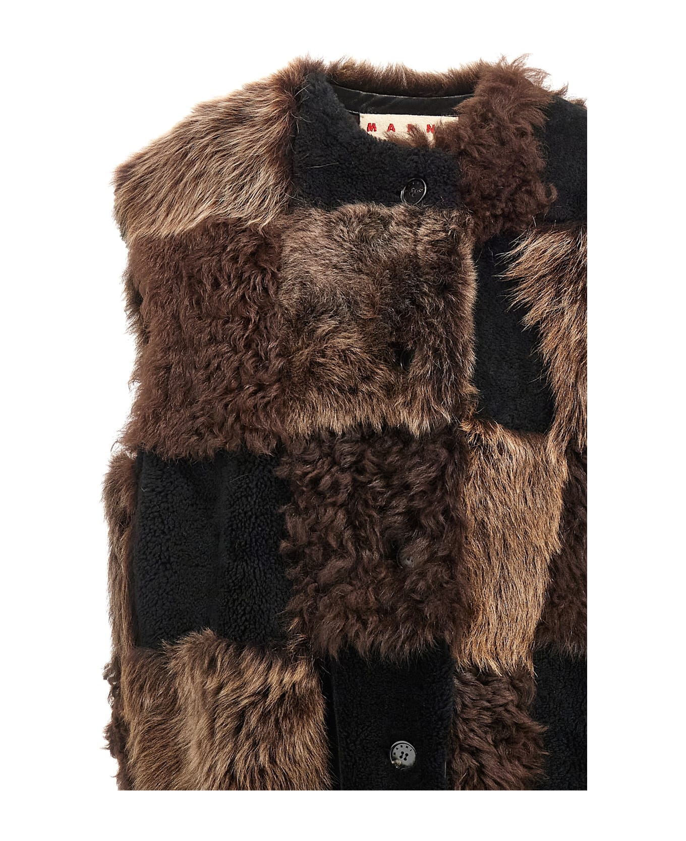 Marni Long Shearling Vest - Brown
